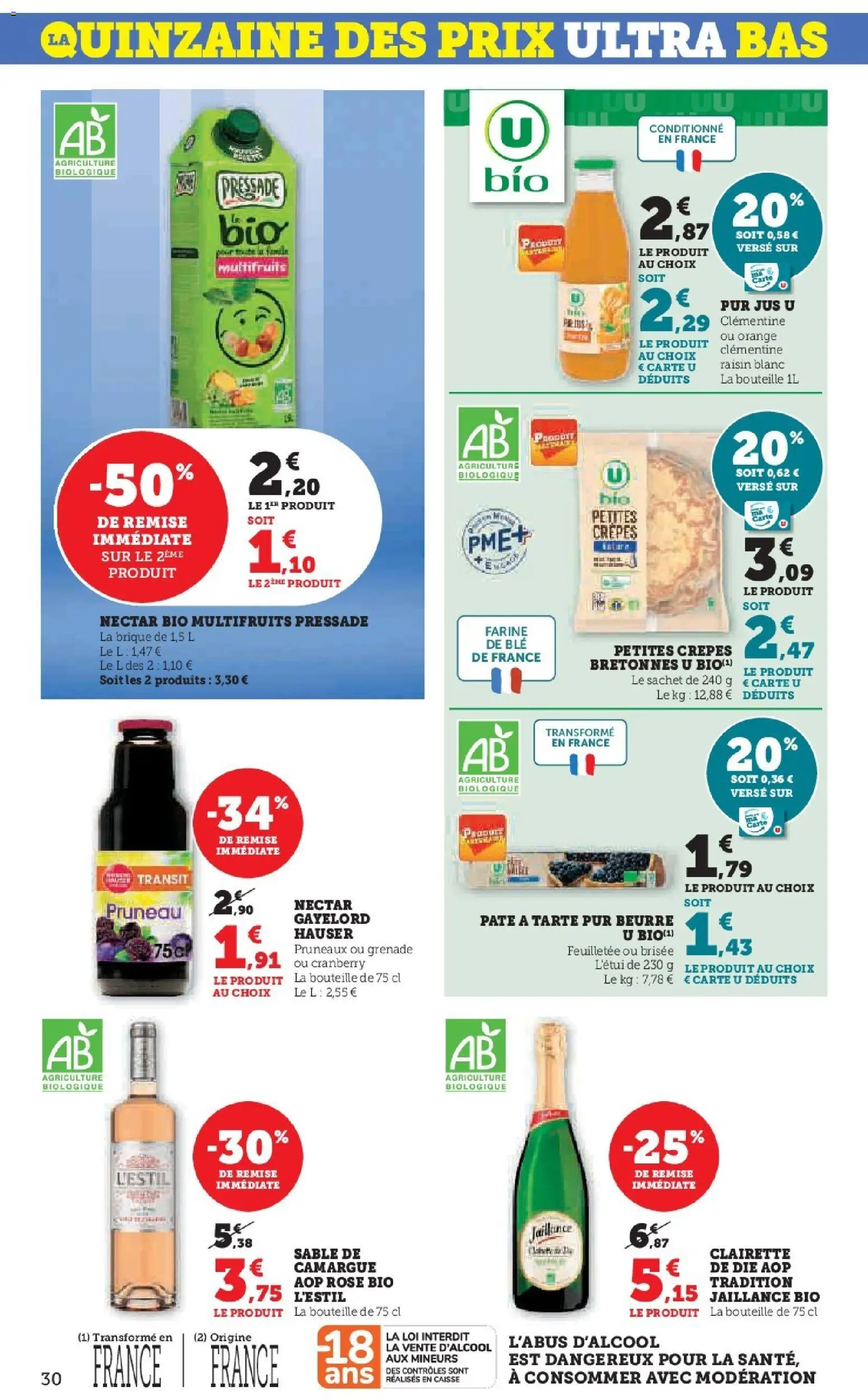 {H1} | Page: 30 | Produits: Orange, Farine, Pruneaux, Beurre