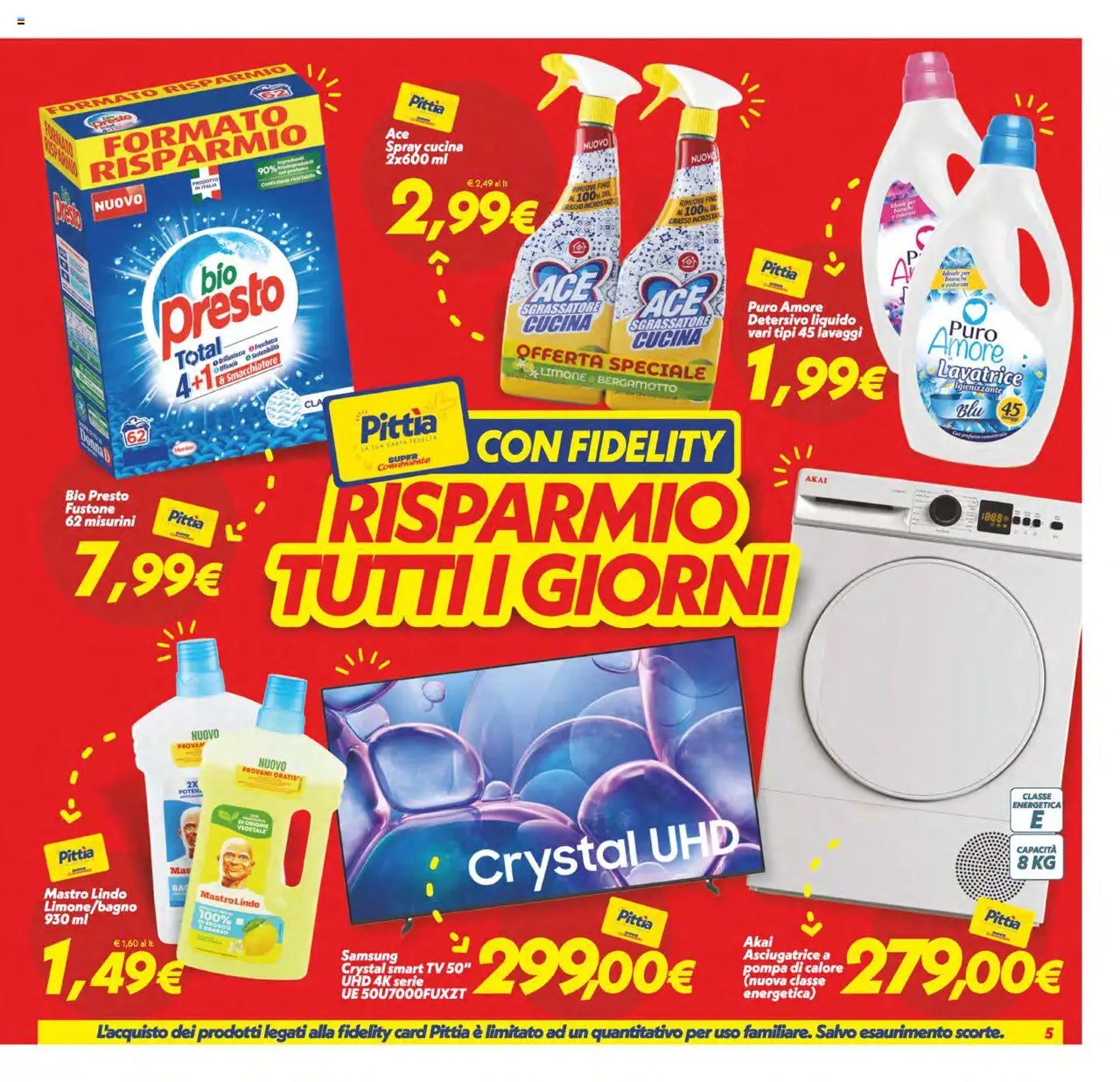 Volantino SuperConveniente del 12.09.2025 | Pagina: 5 | Prodotti: Smacchiatore, Limone, Lavatrice, TV