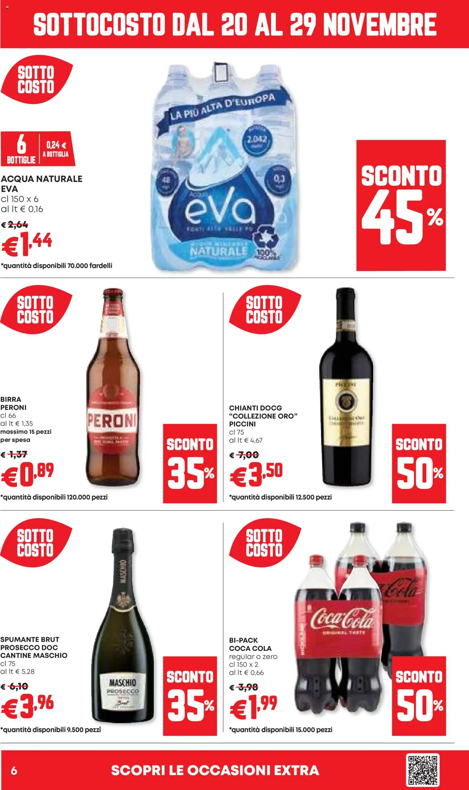 Volantino Panorama del 20.11.2025 | Pagina: 6 | Prodotti: Prosecco, Acqua, Bottiglia, Coca Cola