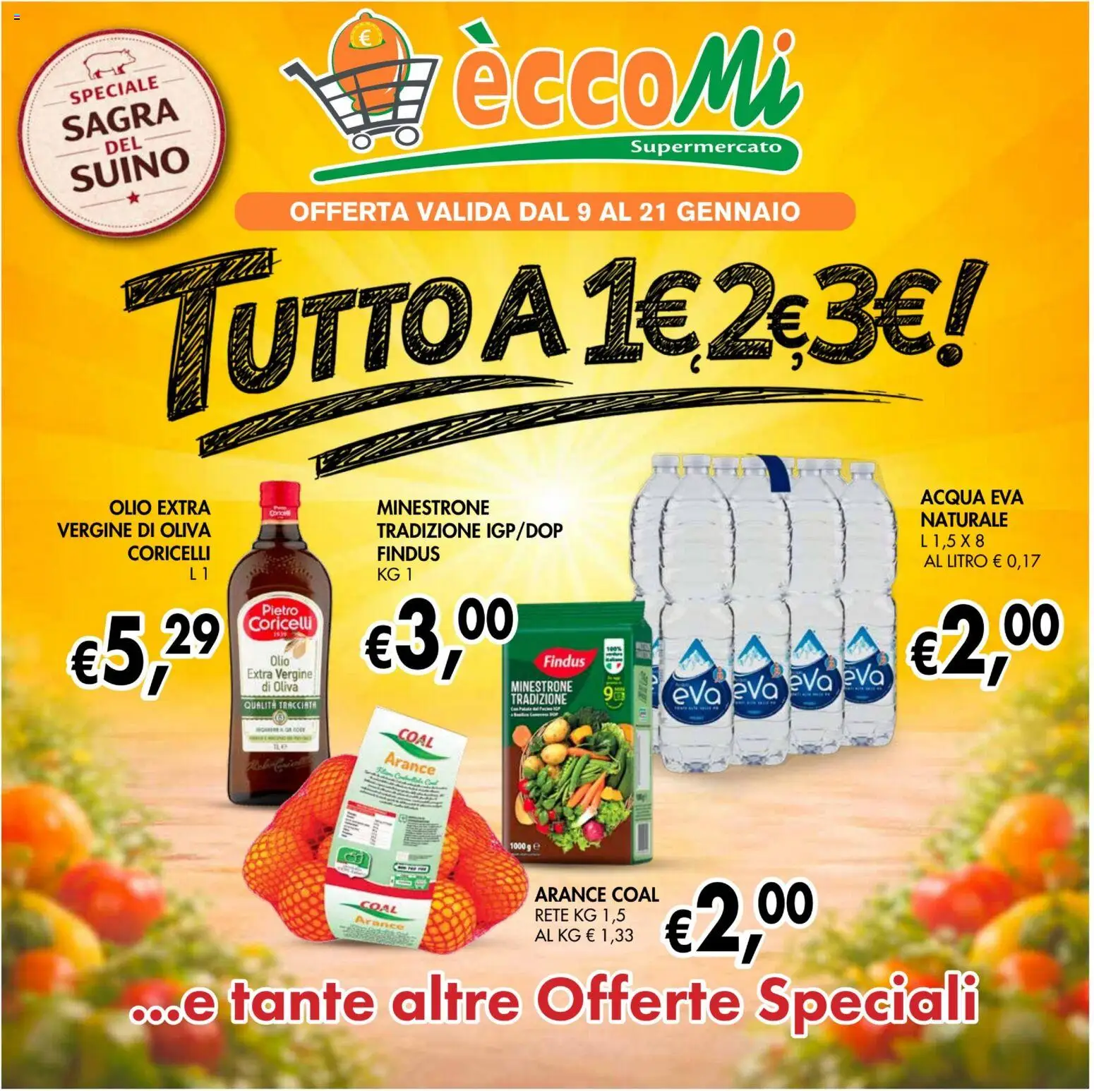 Volantino Coal del 09.01.2026 | Pagina: 1 | Prodotti: Minestrone, Acqua, Suino, Olio