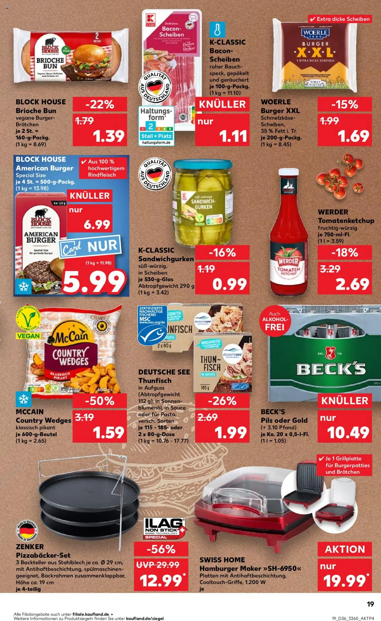 Kaufland prospekt Frankfurt (Oder)	 – gültig ab 04.09.2025 | Seite: 19 | Produkte: Burger, Tomaten, Rindfleisch, Ketchup