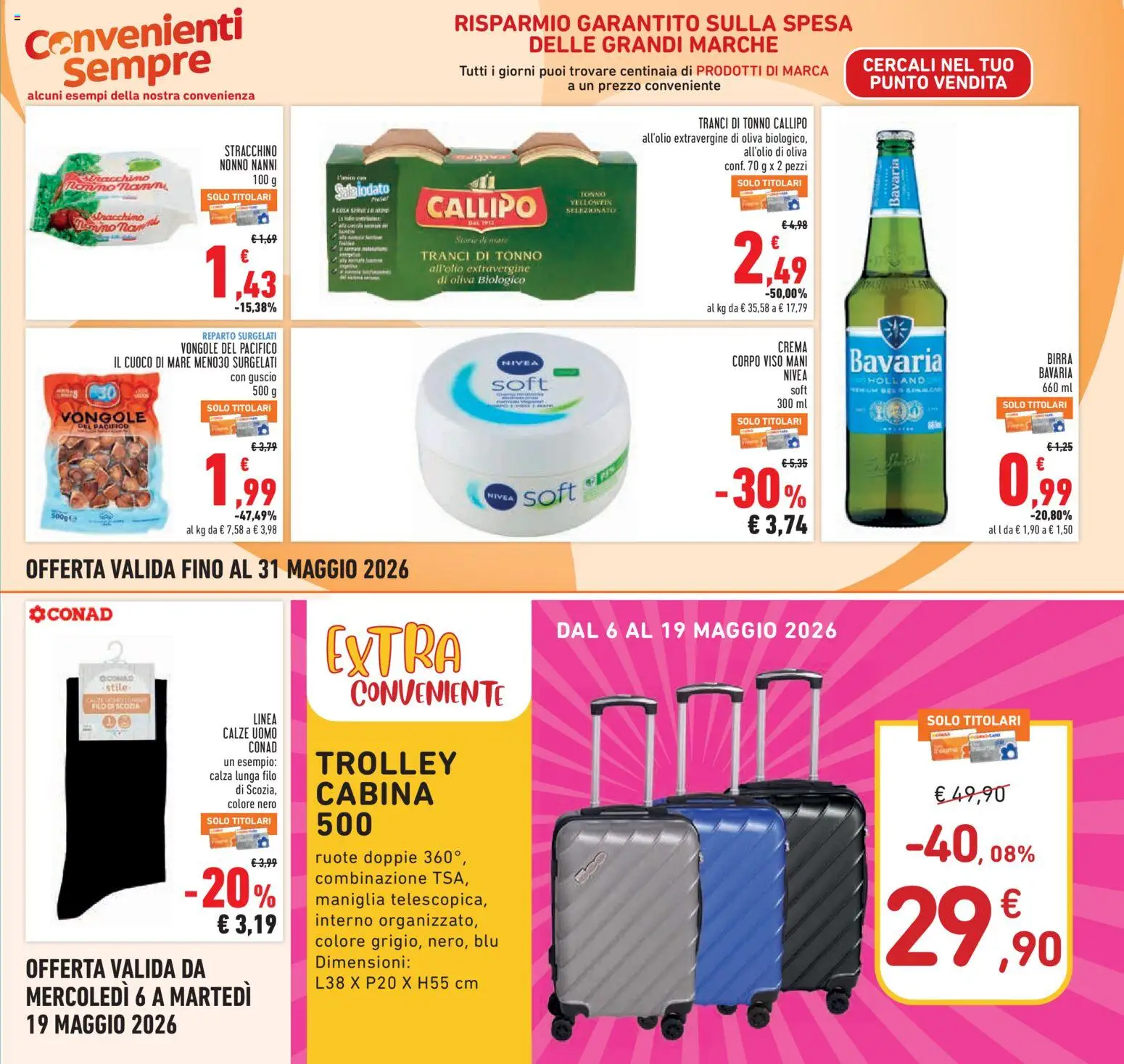 Volantino Conad del 06.05.2026 | Pagina: 25 | Prodotti: Crema, Birra, Vongole, Tonno