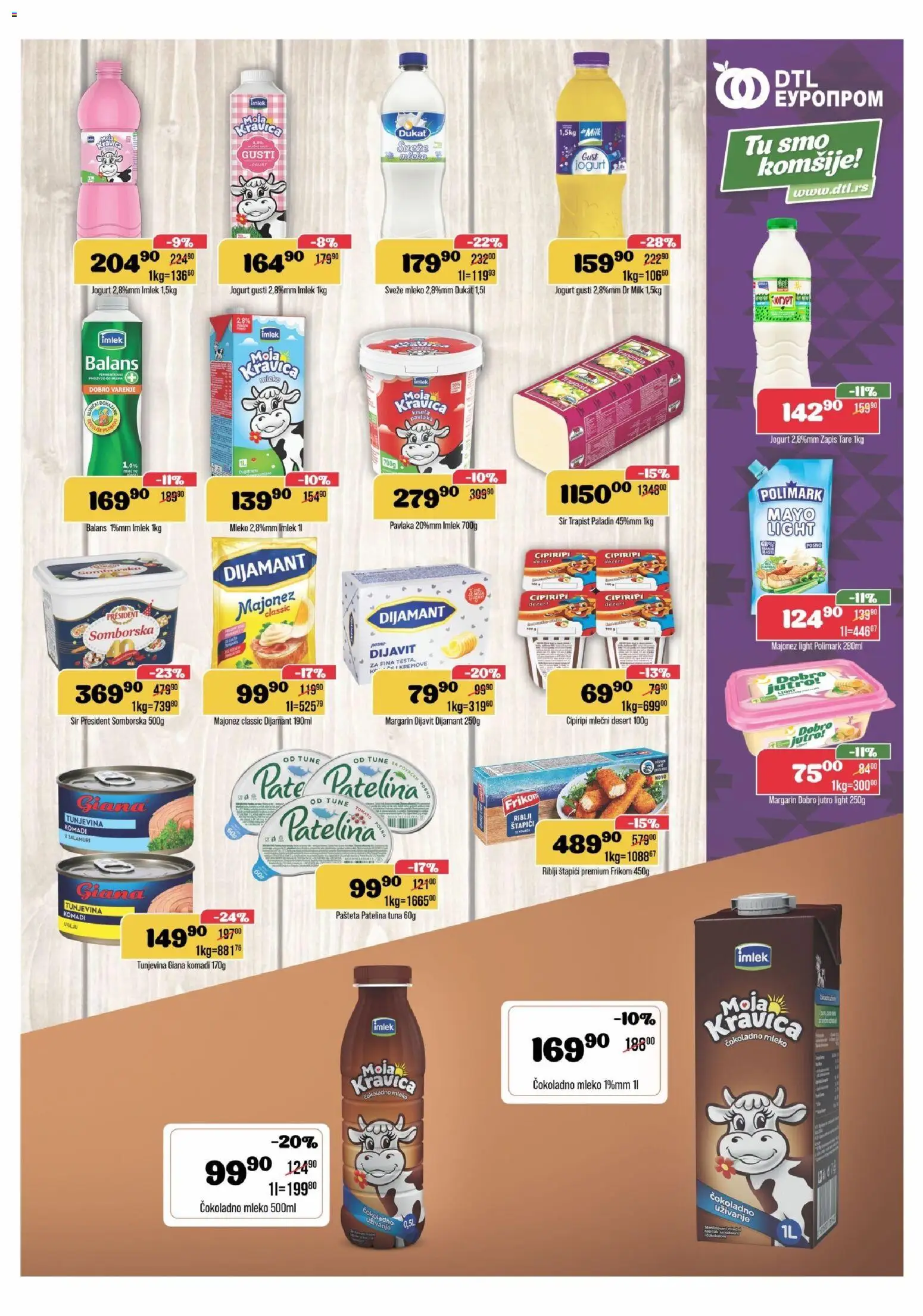 Europrom katalog - važi od 19.11.2025 | Strana: 5 | Proizvode: Majonez, Čokoladno mleko, Sveže mleko, Riblji štapići