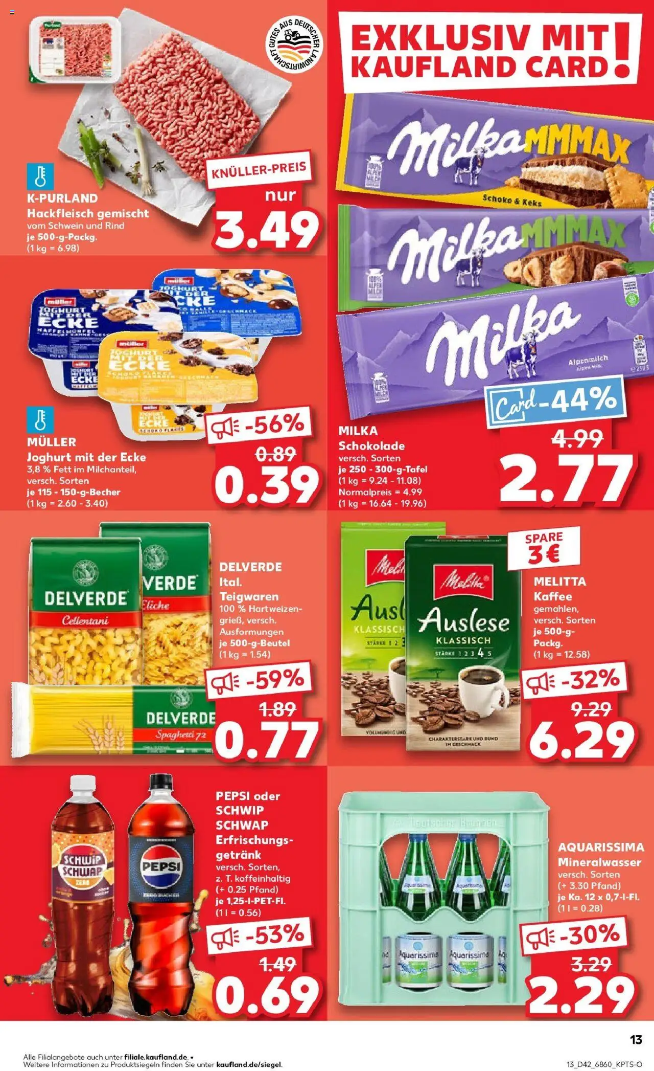 Kaufland prospekt Bad Kreuznach	 – gültig ab 19.10.2025 | Seite: 13 | Produkte: Joghurt, Schokolade, Milka, Mineralwasser
