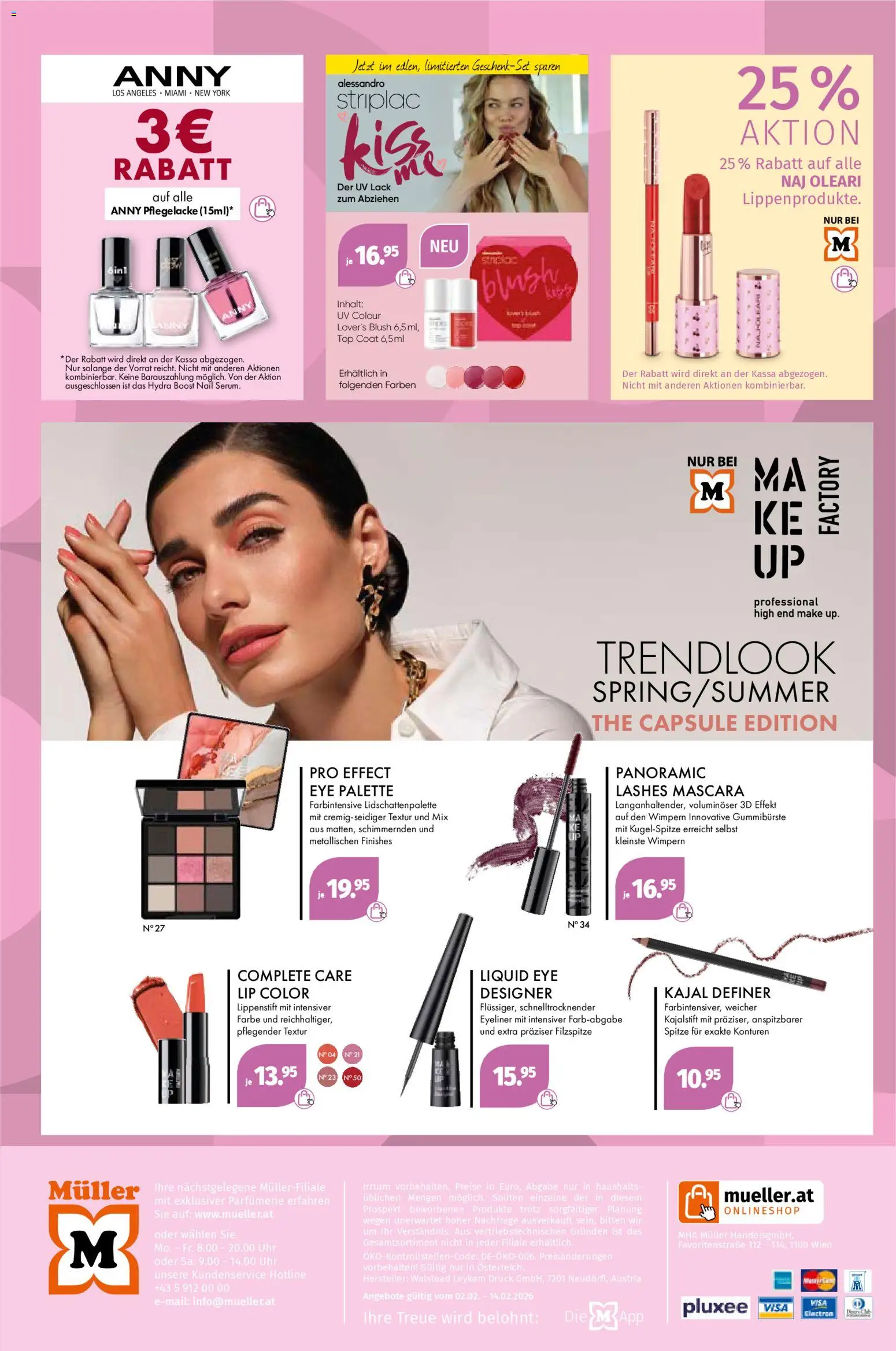 Müller Parfümerie Angebote gültig ab 02.02.2026 | Seite: 14 | Produkte: Uhr, Eyeliner, Kajal, Lippenstift