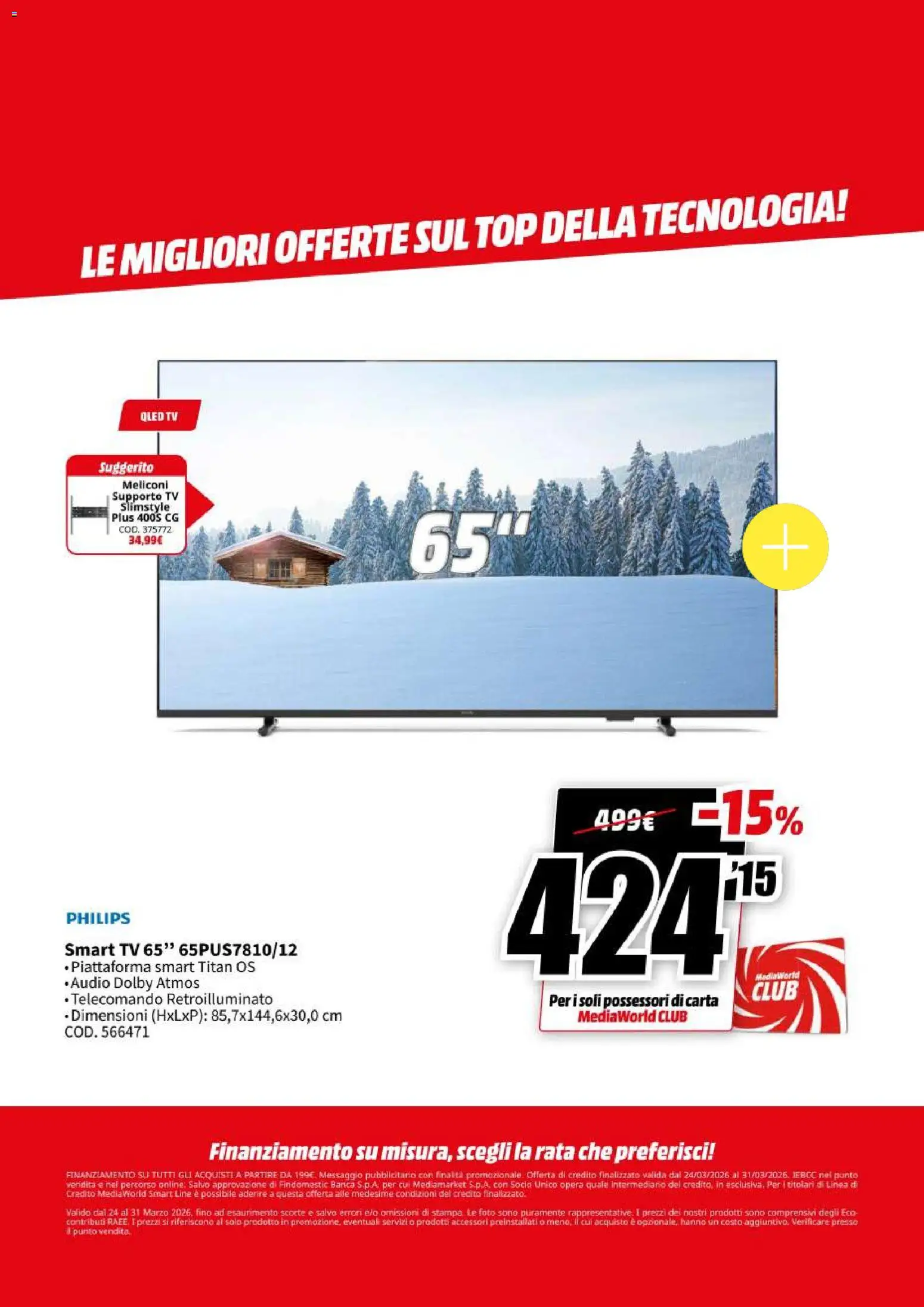 Volantino Media World del 24.03.2026 | Pagina: 7 | Prodotti: Telecomando, Top, TV, Stampa