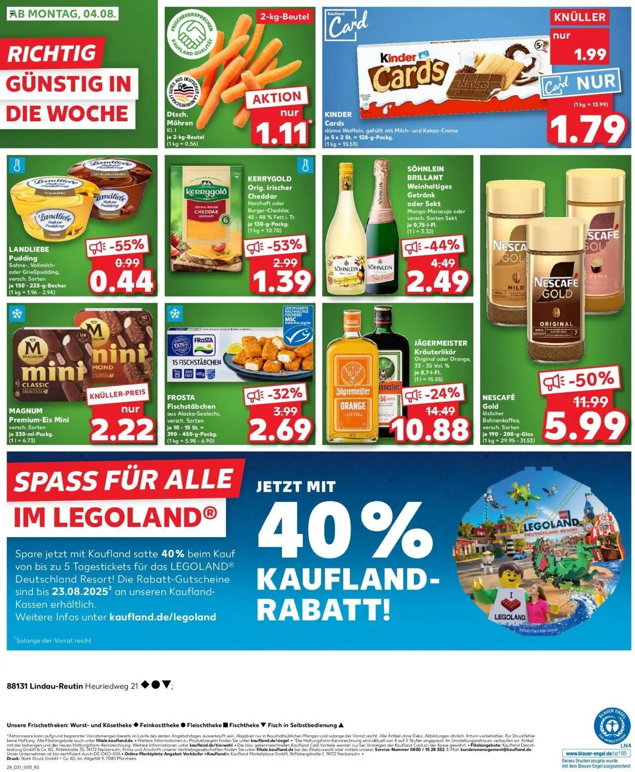 Kaufland prospekt Lindau (Bodensee)	 - gültig ab dem 03.08.2025 | Seite: 3 | Produkte: Pudding, Fischstabchen, Jägermeister, Nescafe gold