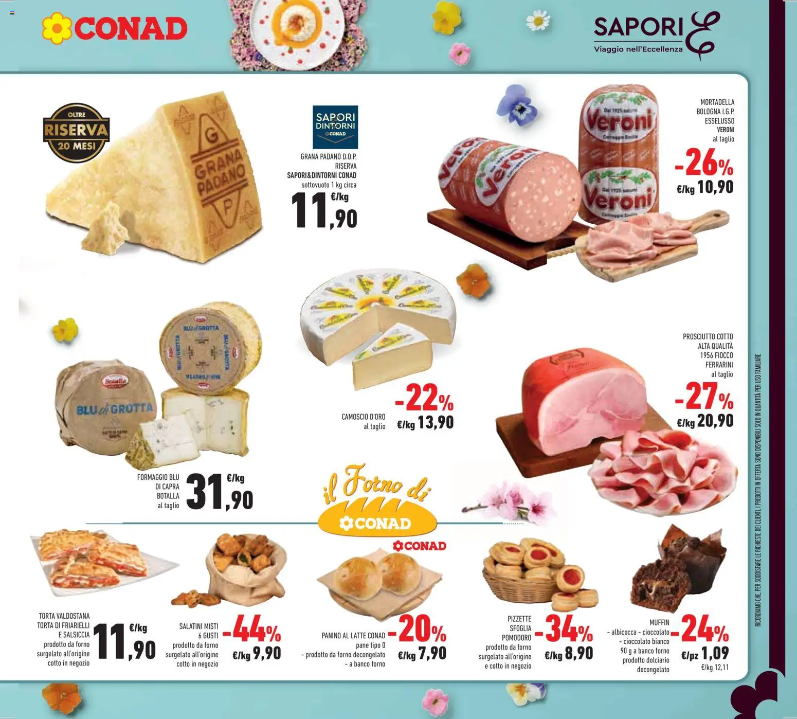 Volantino Conad del 25.03.2026 | Pagina: 17 | Prodotti: Salatini, Prosciutto Cotto, Latte, Grana Padano