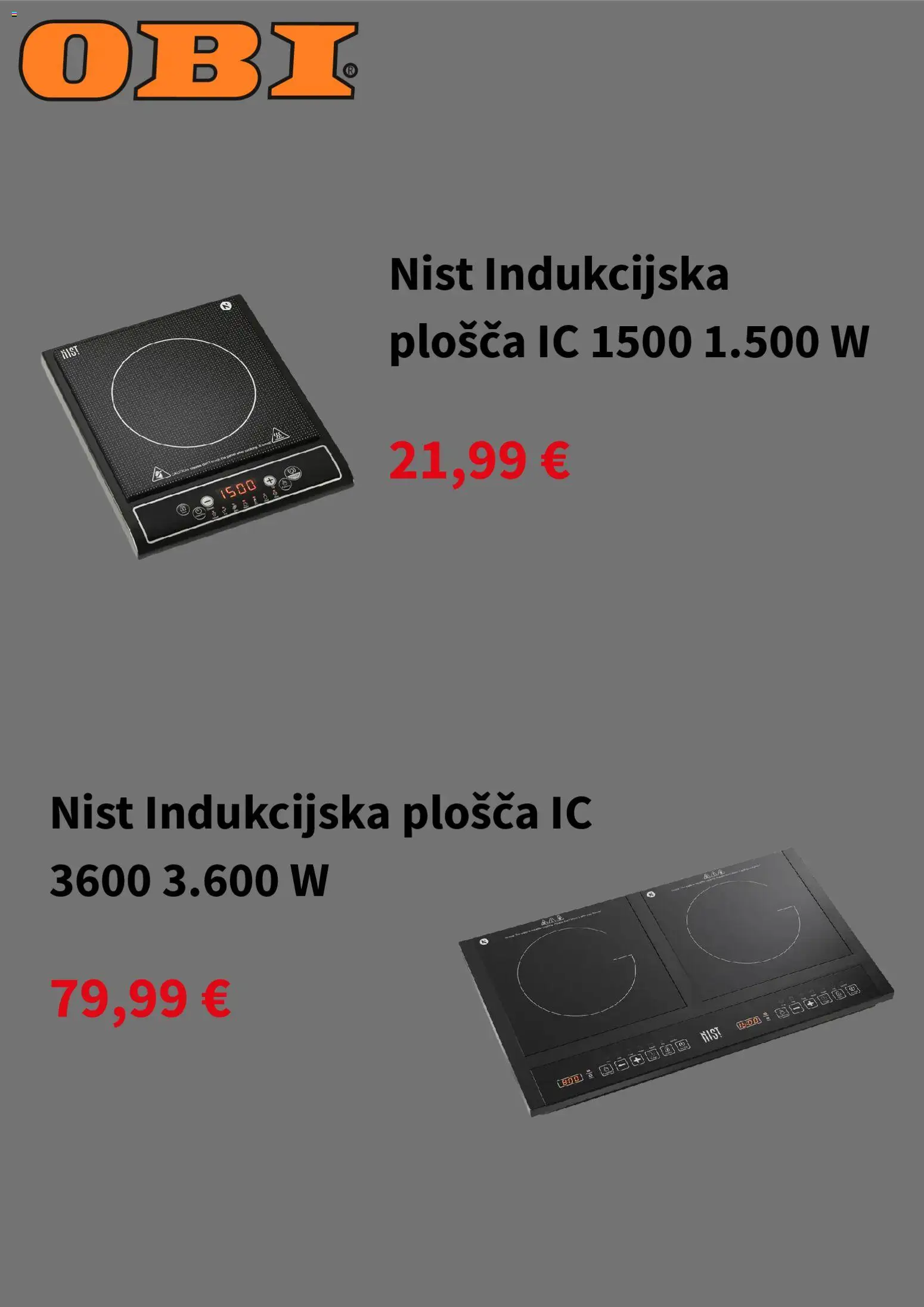 Novi OBI katalog ponudbe – veljaven od 24.11.2025 | Stran: 2 | Izdelki: Indukcijska plošča