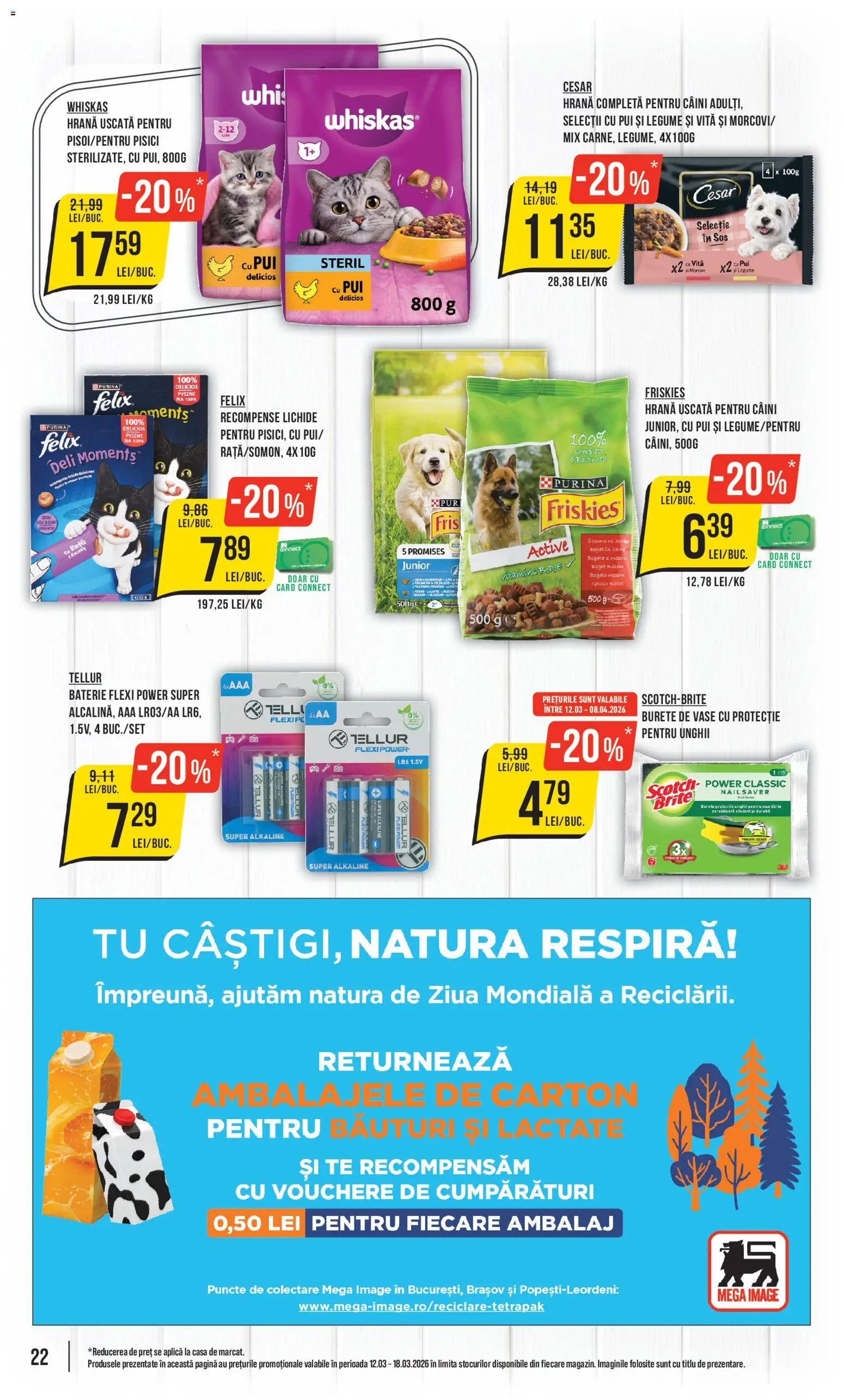 Noul catalog Mega Image – valabil de la 12.03.2026 | Pagină: 22 | Produse: Matériel de Street Workout, Baterie, Legume, Sos