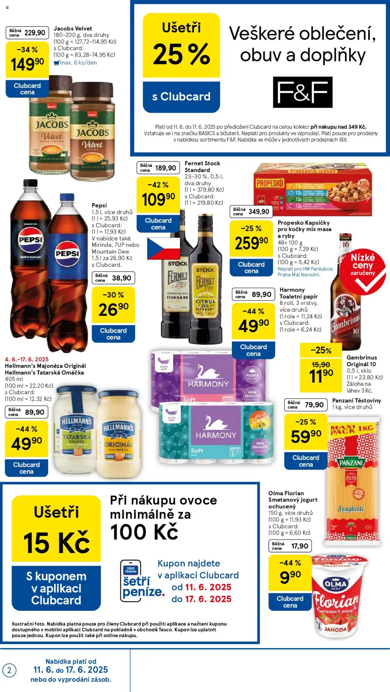Tesco leták - Hypermarket od 11.06.2025 | Strana: 2 | Produkty: F&F, Hellmann's, Tatarská omáčka, Gambrinus
