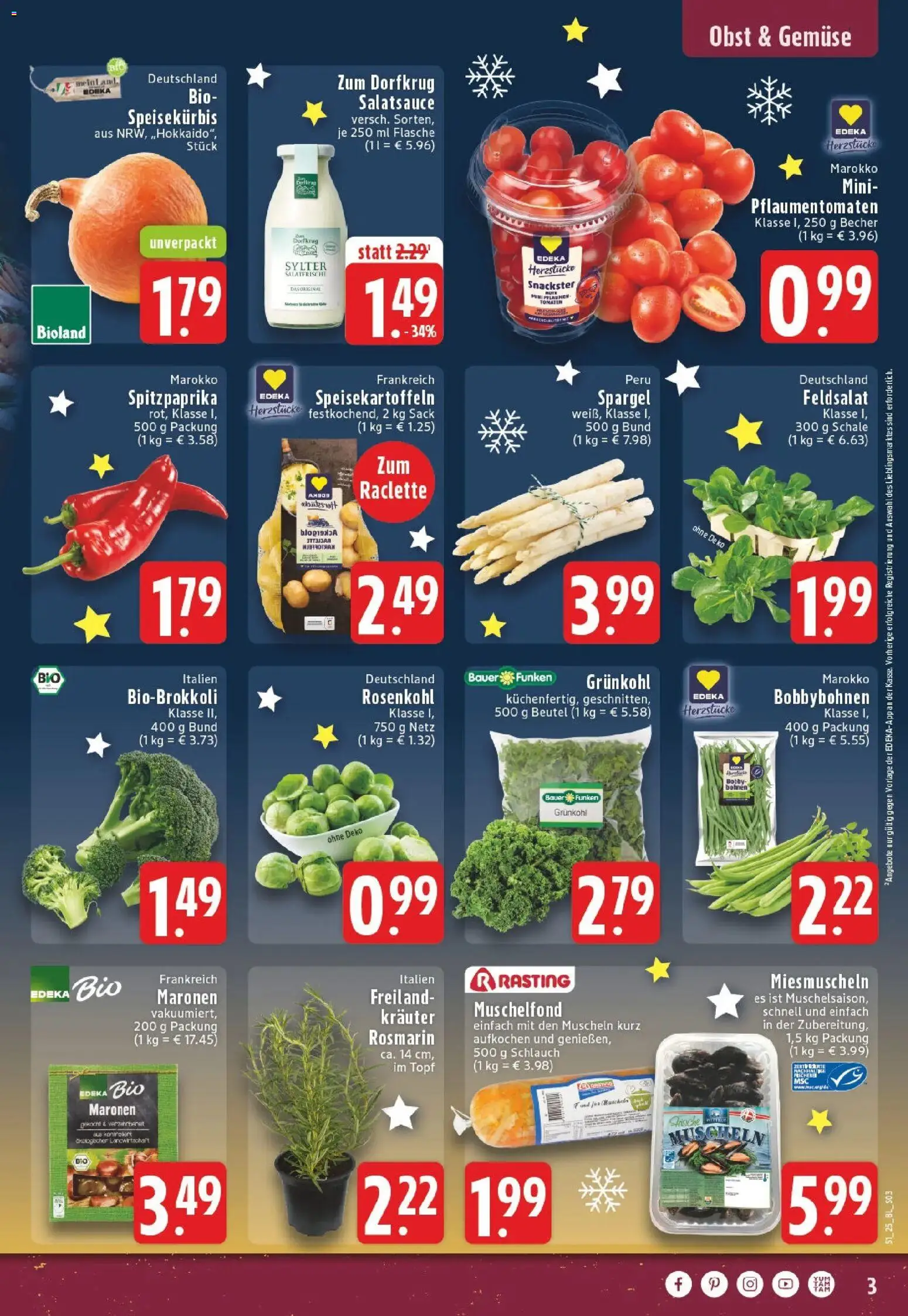 Edeka prospekt Castrop-Rauxel	 – gültig ab 15.12.2025 | Seite: 3 | Produkte: Dressing, Spargel, Obst, Raclette