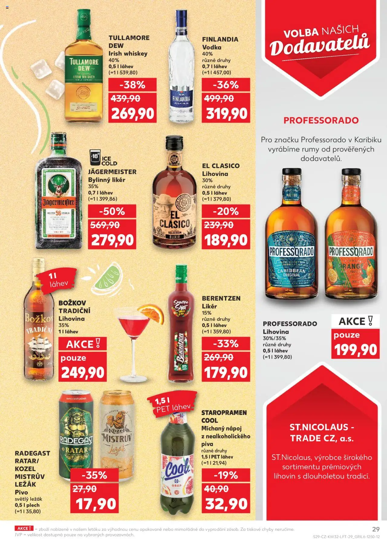 Kaufland leták - Praha 4 od 06.08.2025 | Strana: 29 | Produkty: Jägermeister, Božkov, Láhev, Tullamore Dew
