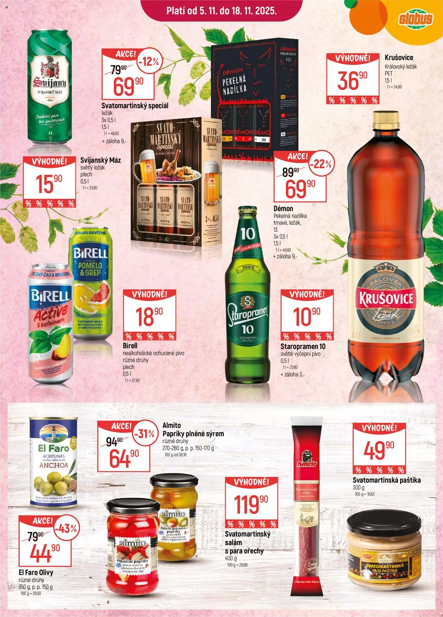 Globus leták - Praha Černý Most od 05.11.2025 | Strana: 10 | Produkty: Pivo, Čaj, Para ořechy, Krušovice