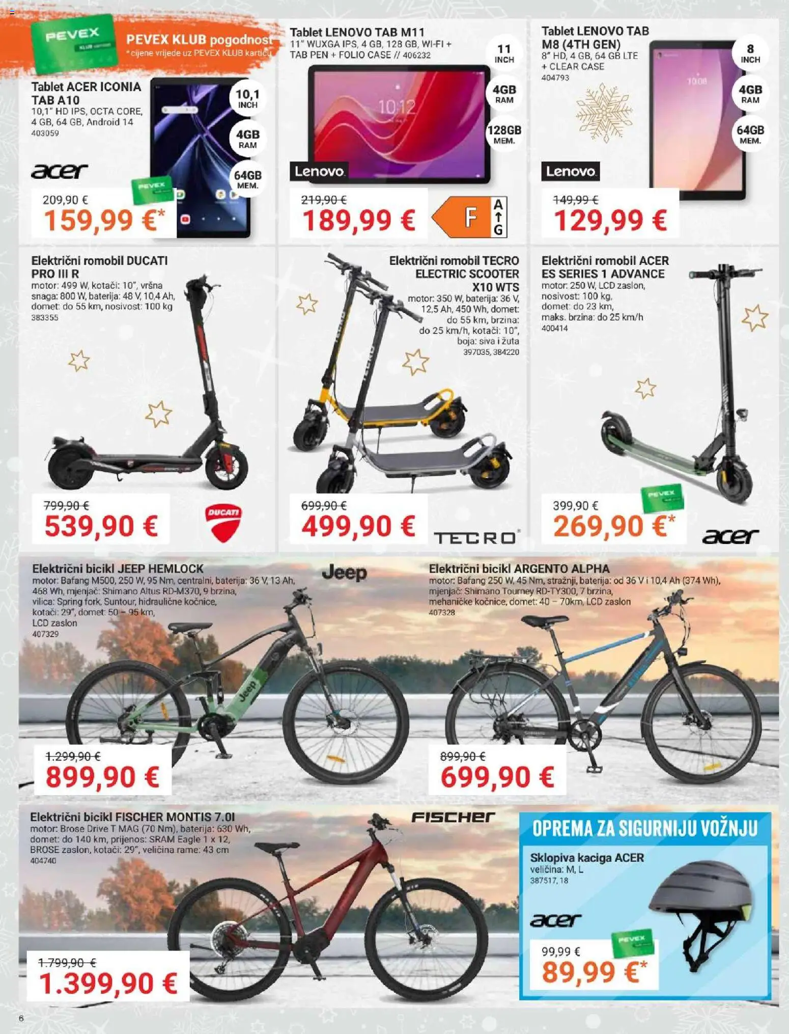 Pevex katalog | vrijedi od 27.11.2025 | Stranica: 6 | Proizvodi: Baterija, Kaciga, Romobil, Čaše