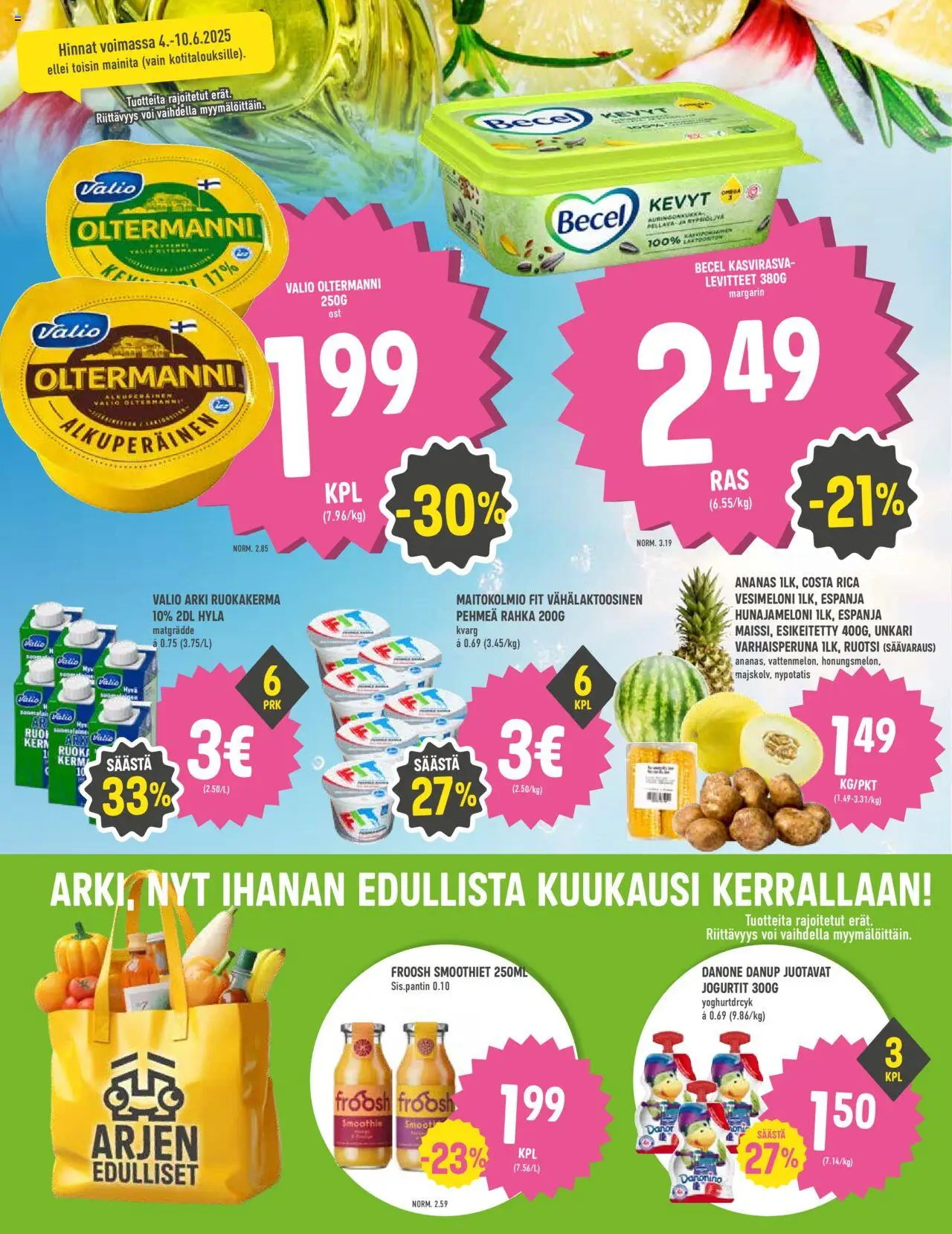 | Sivu: 2 | Tuotteet: Vesimeloni, Voi, Ananas, Hunajameloni