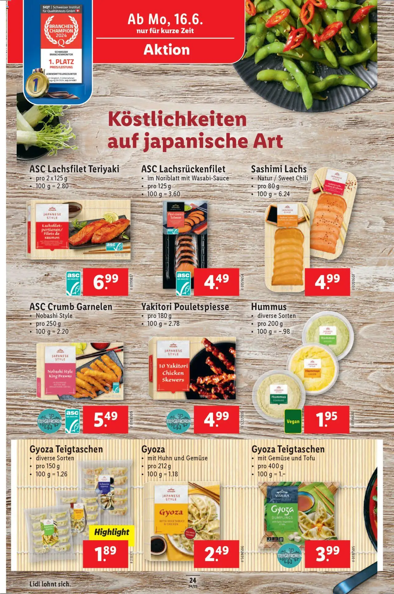 Lidl Aktionen ab 12.06.2025 | Seite: 24 | Produkte: Garnelen, Lachs, Chili, Gemüse