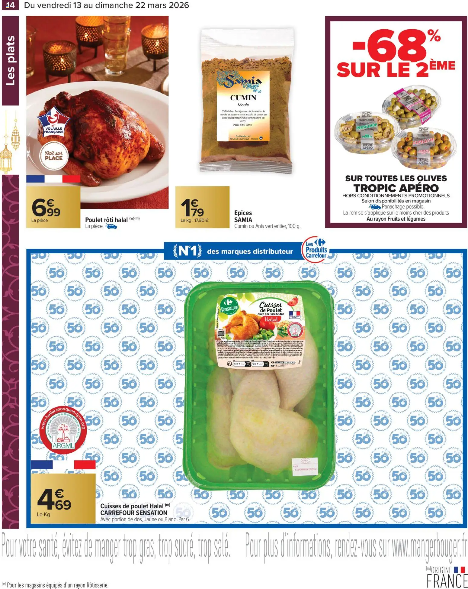 {H1} | Page: 14 | Produits: Olives, Cuisses de poulet, Persil, Volaille