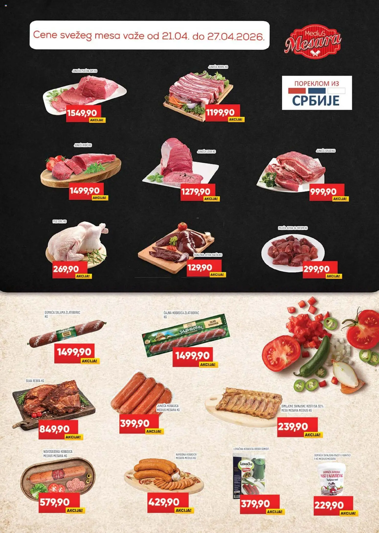 Medius katalog - važi od 21.04.2026 | Strana: 2 | Proizvode: Mast, Salama, Svinjska mast, Kobasica