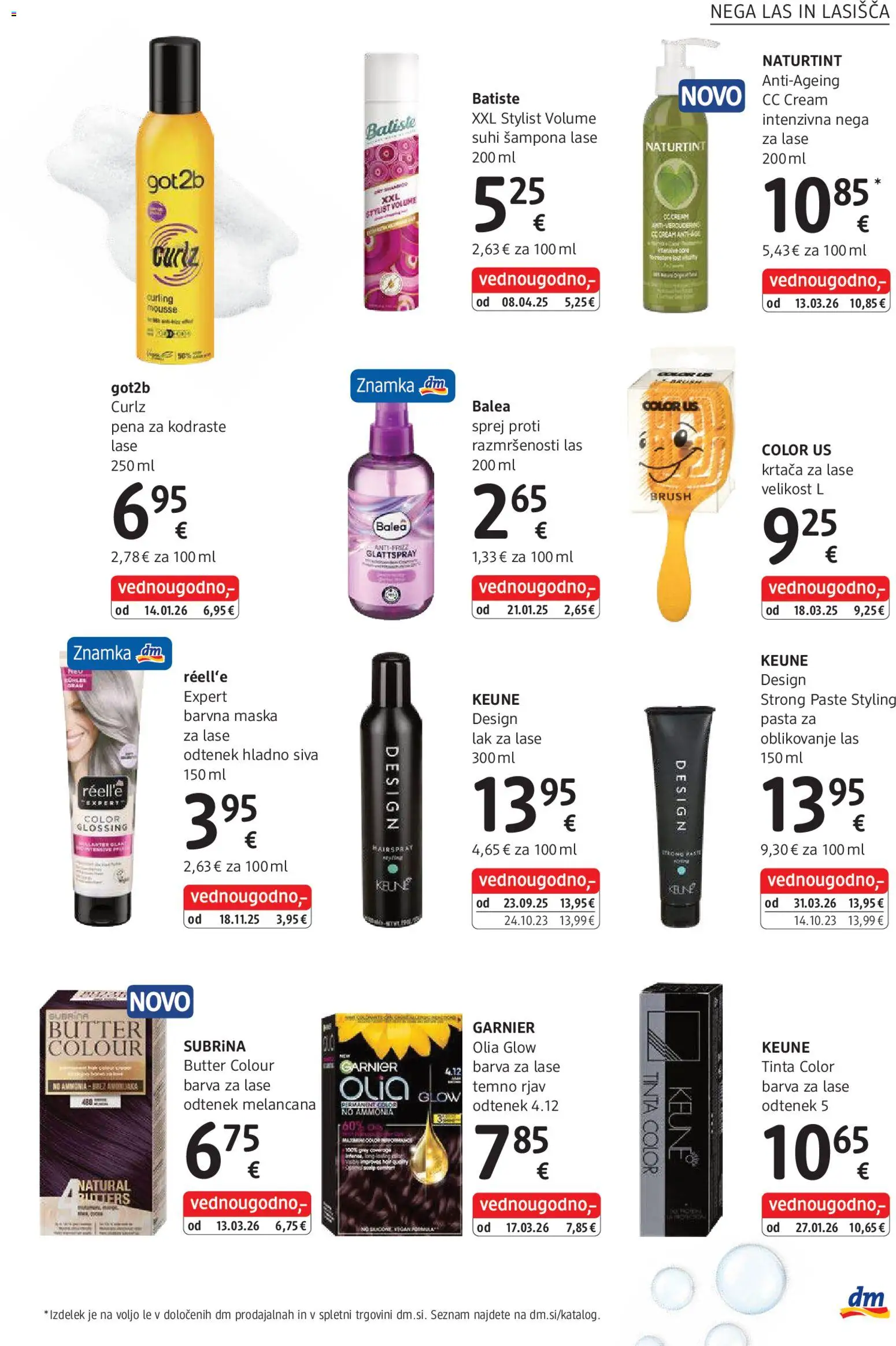 Novi DM Drogerie Markt katalog ponudbe – veljaven od 01.04.2026 | Stran: 17 | Izdelki: Lak za lase, Krtaca, Maska, Lak