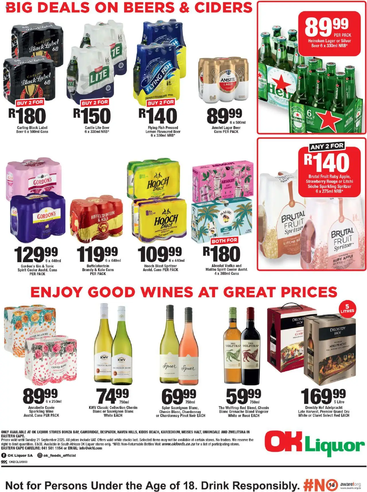 New OK Foods catalogue – valid from 10.09.2025 | Page: 2 | Products: Brandy, Wine, Beer, Vodka
