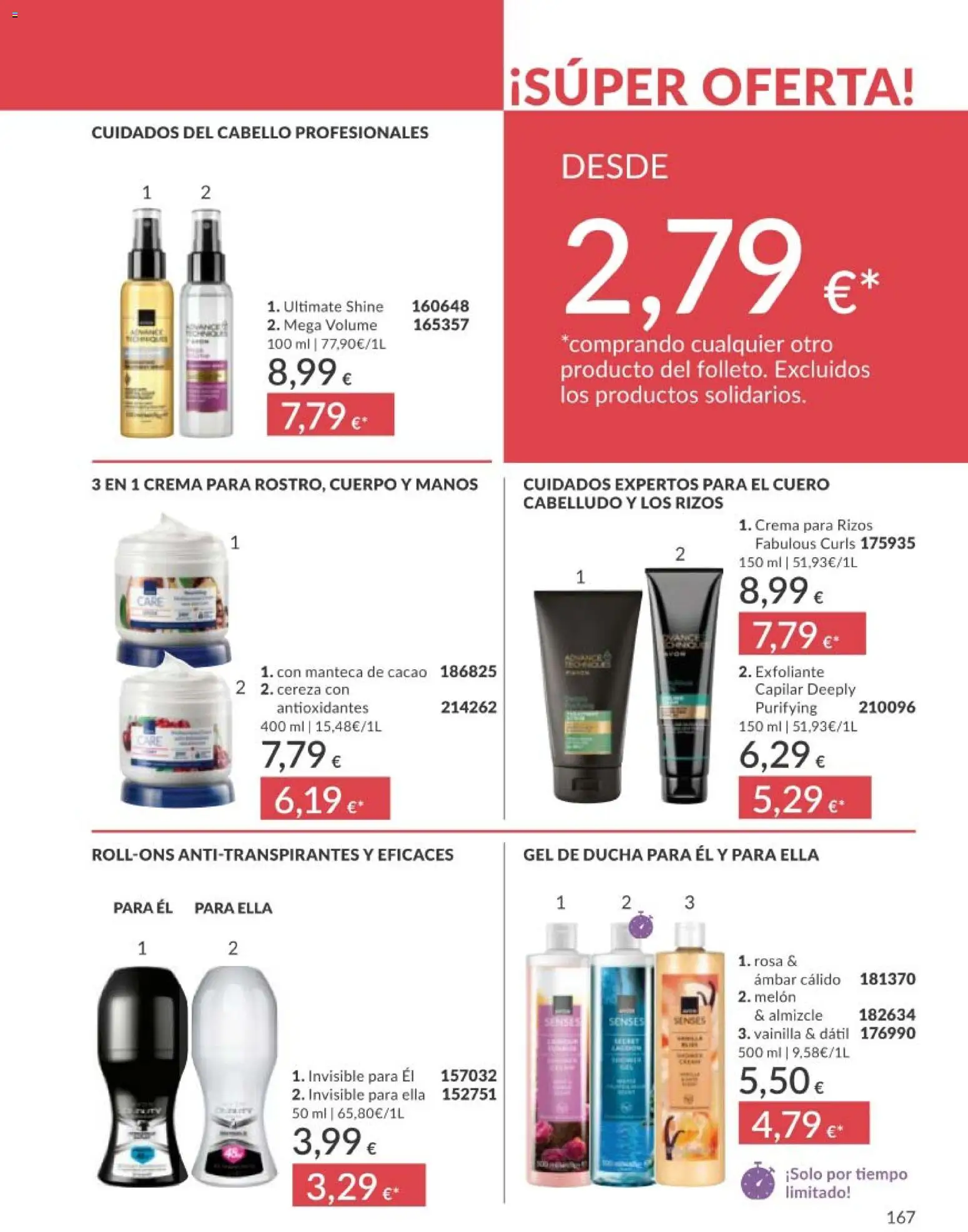 Catálogo AVON campaña 5 │ válido desde el 01.05.2026 | Página: 167 | Productos: Φορτιστής, Crema, Φρυγανιές σικάλεως, Ducha