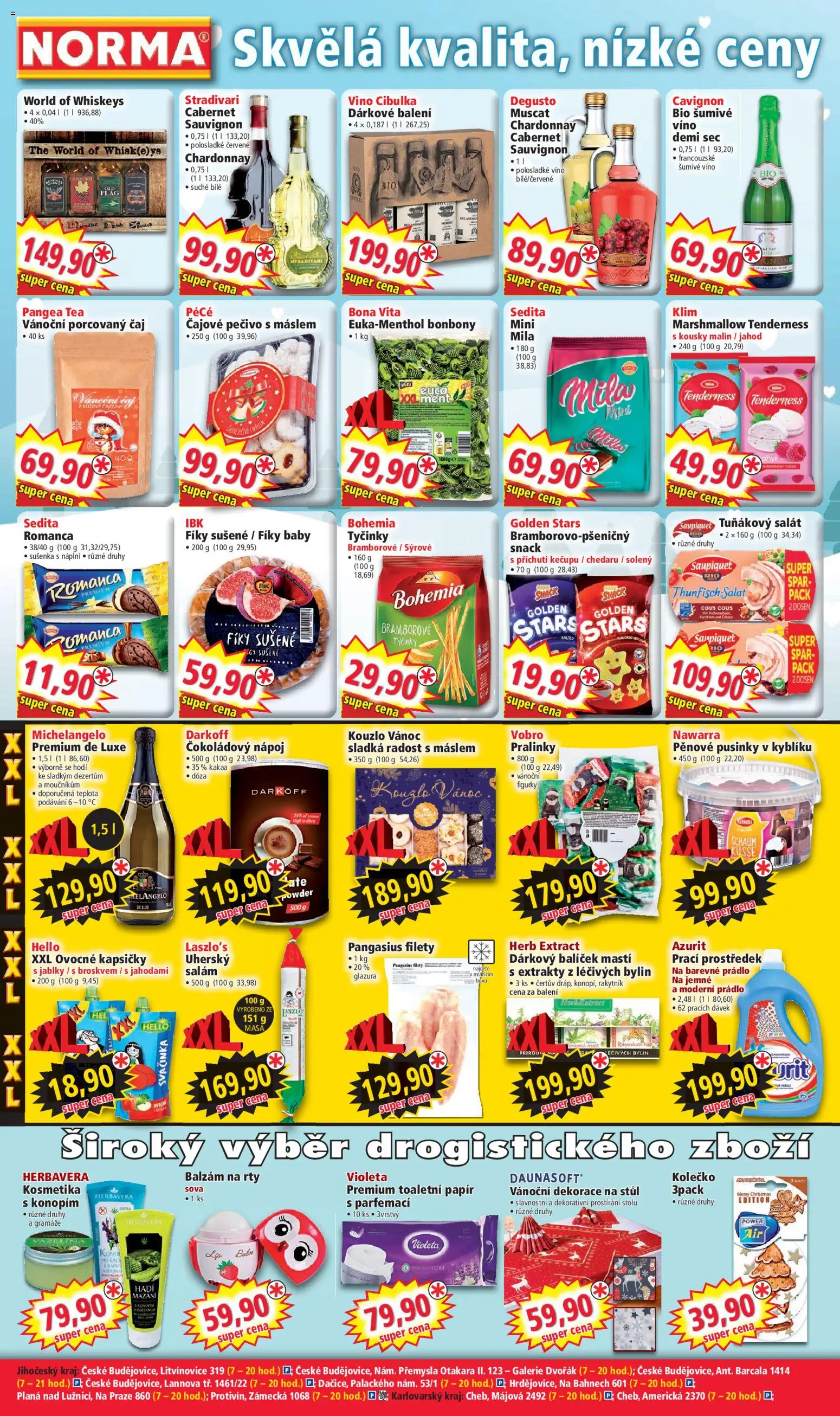 Norma leták od 24.11.2025 | Strana: 4 | Produkty: Salám, Tyčinky, Pangasius filety, Dekorace