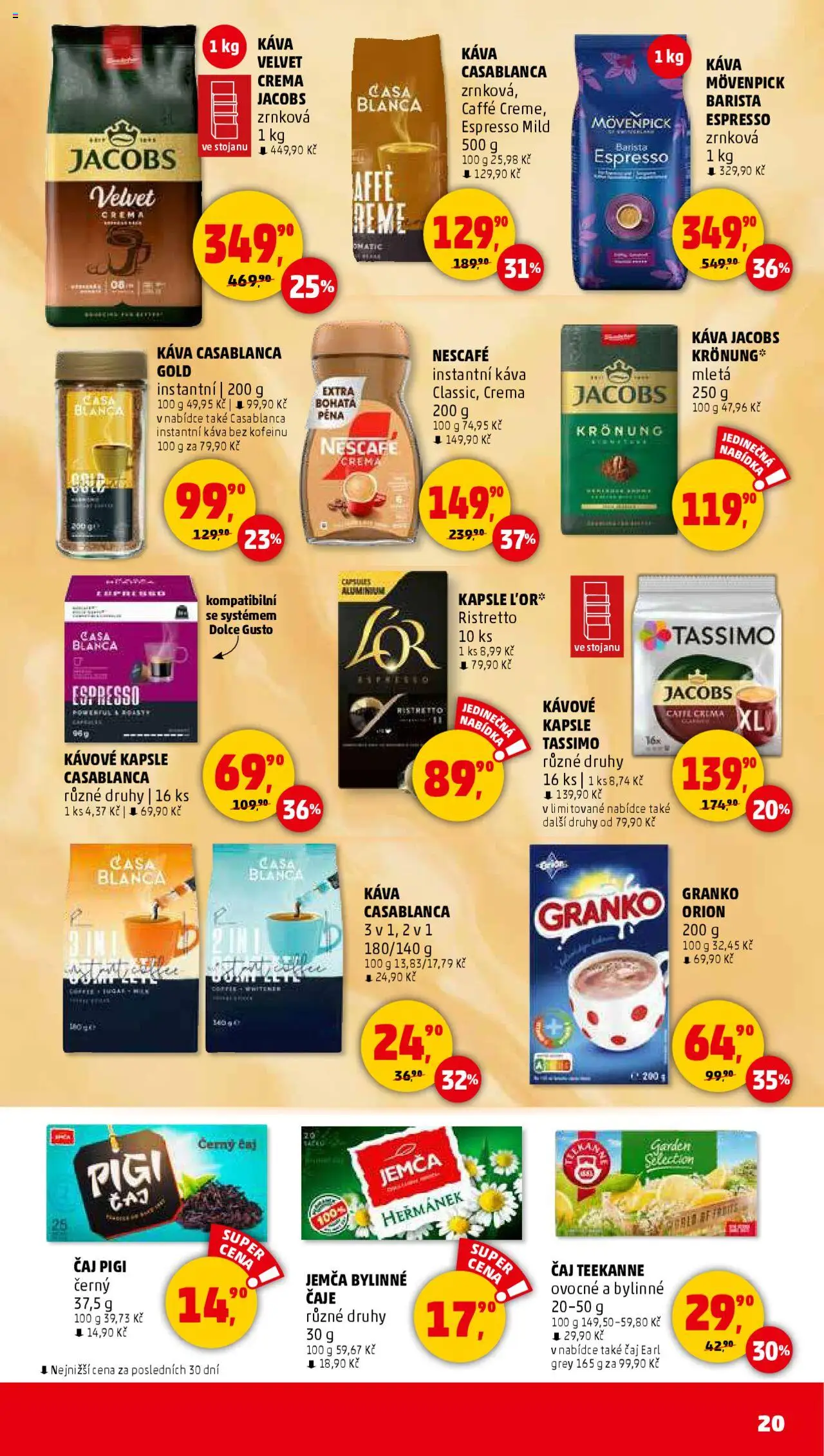 Penny Market leták - Čtvrtečník od 19.06.2025 | Strana: 20 | Produkty: Dolce Gusto, Káva Velvet, Instantní káva, Teekanne