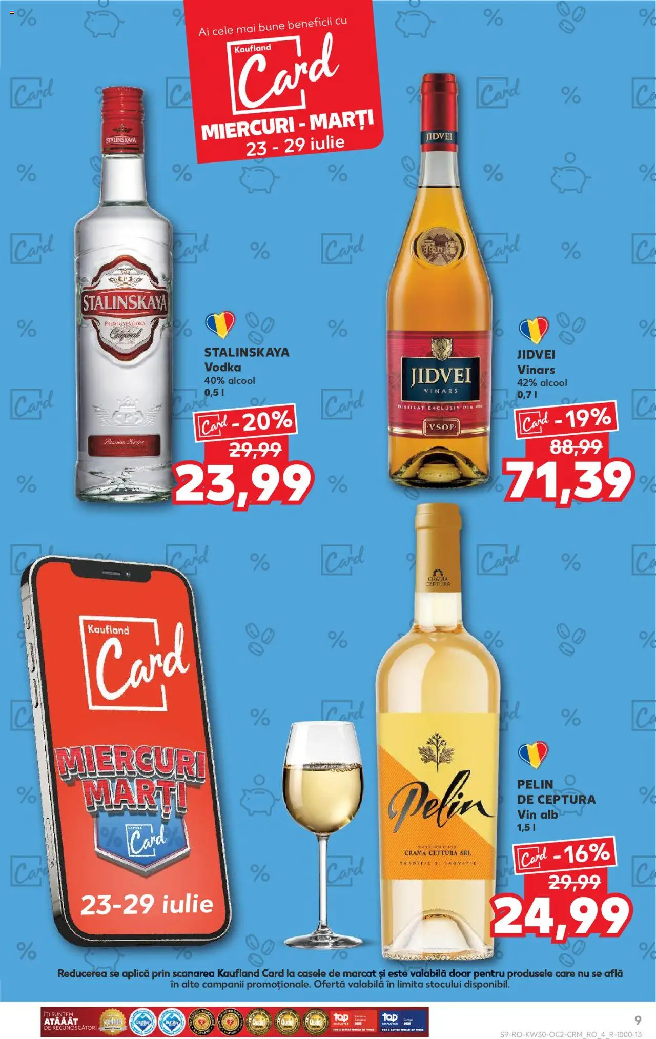 Kaufland RO akciós ujság - amely érvényes a következő dátumtól: 23.07.2025 | Oldal: 9 | Termékek: Vodka