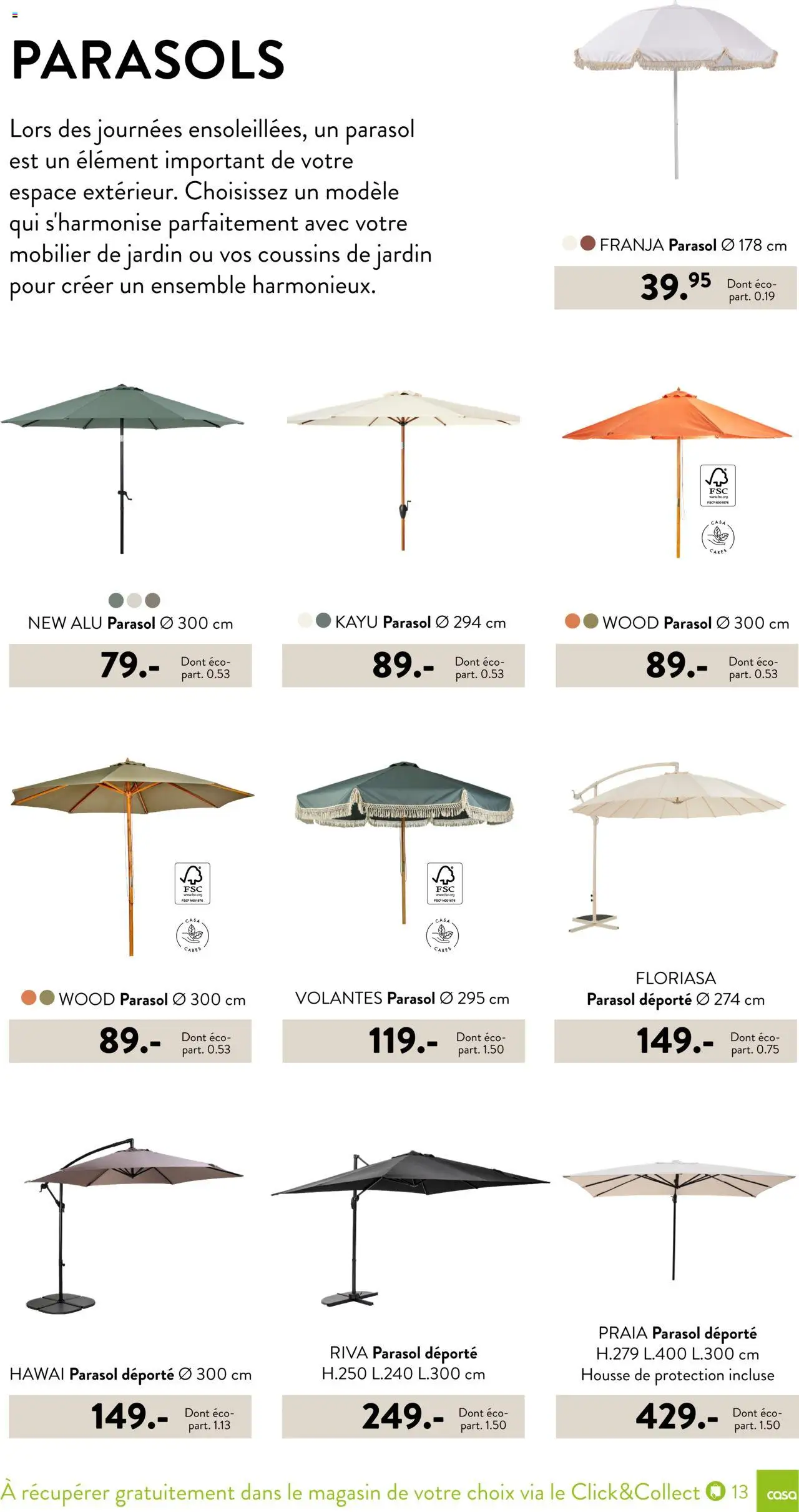  | Page: 13 | Produits: Mobilier de jardin, Parasol déporté, Parasol