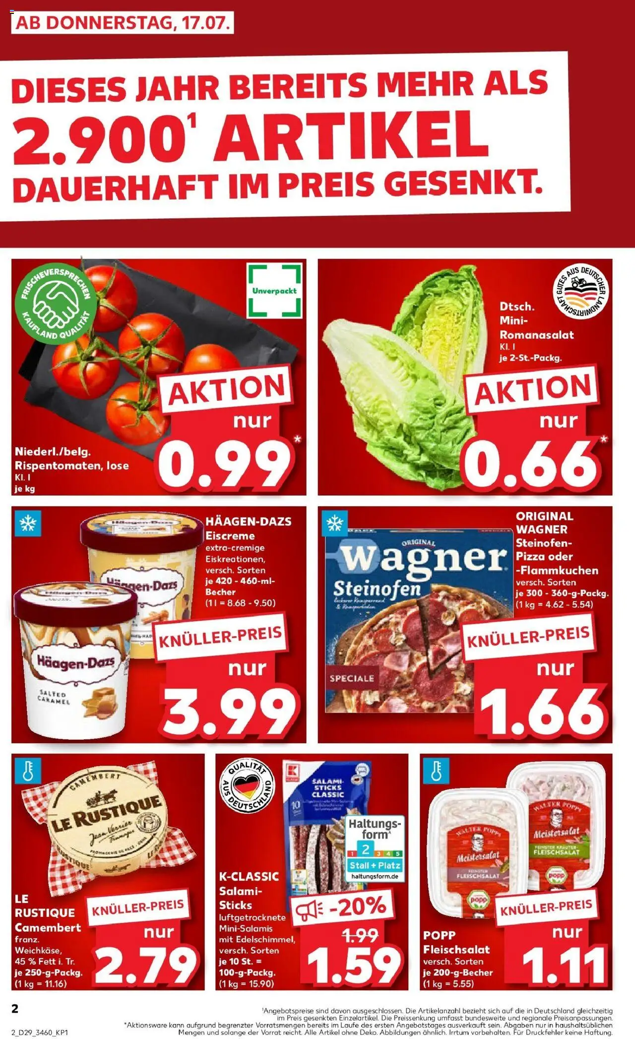 Kaufland prospekt Weiden In Der Oberpfalz	 - gültig ab dem 16.07.2025 | Seite: 4 | Produkte: Eiscreme, Salami, Pizza