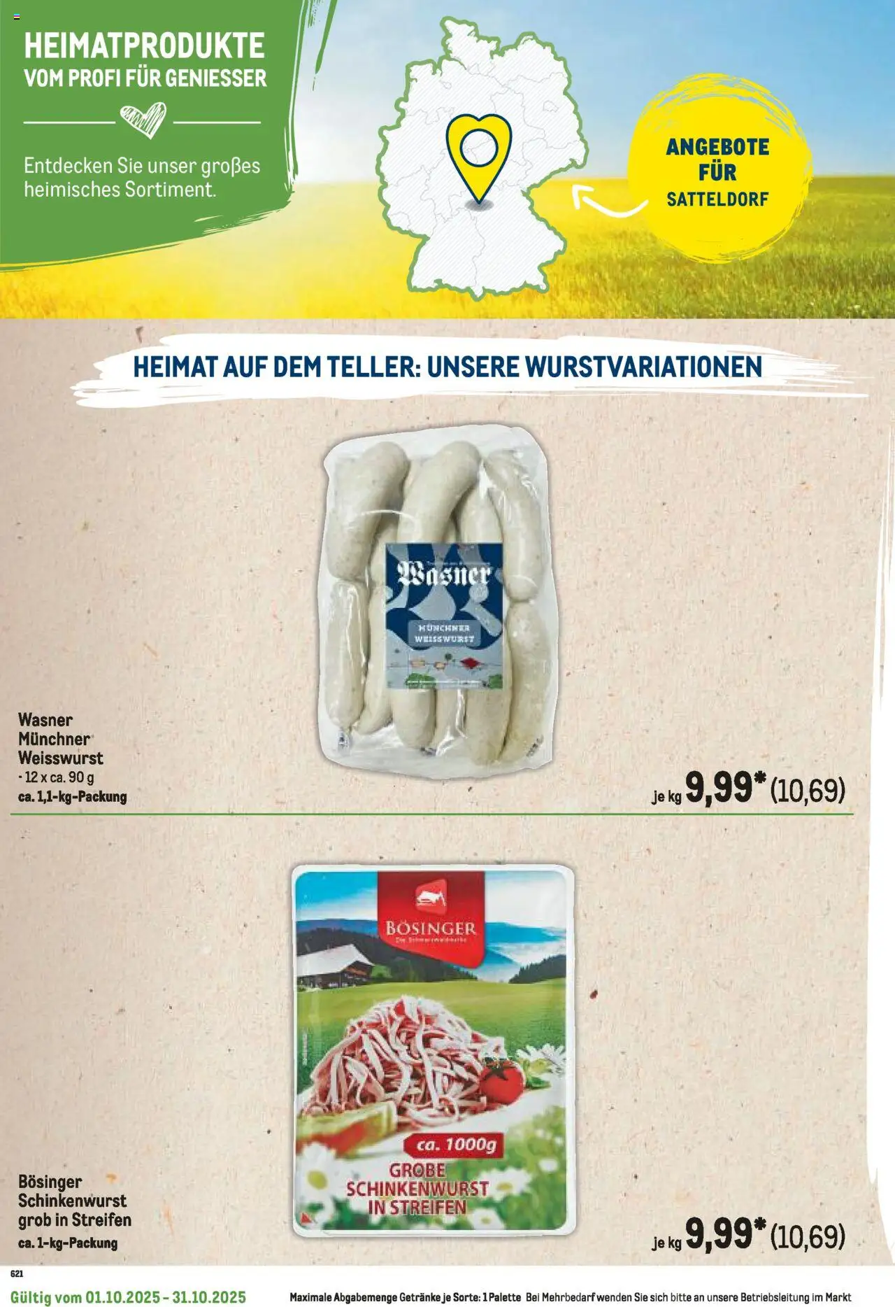 Metro Regionaler Flyer – gültig ab 01.10.2025 | Seite: 88 | Produkte: Weißwurst, Wurst