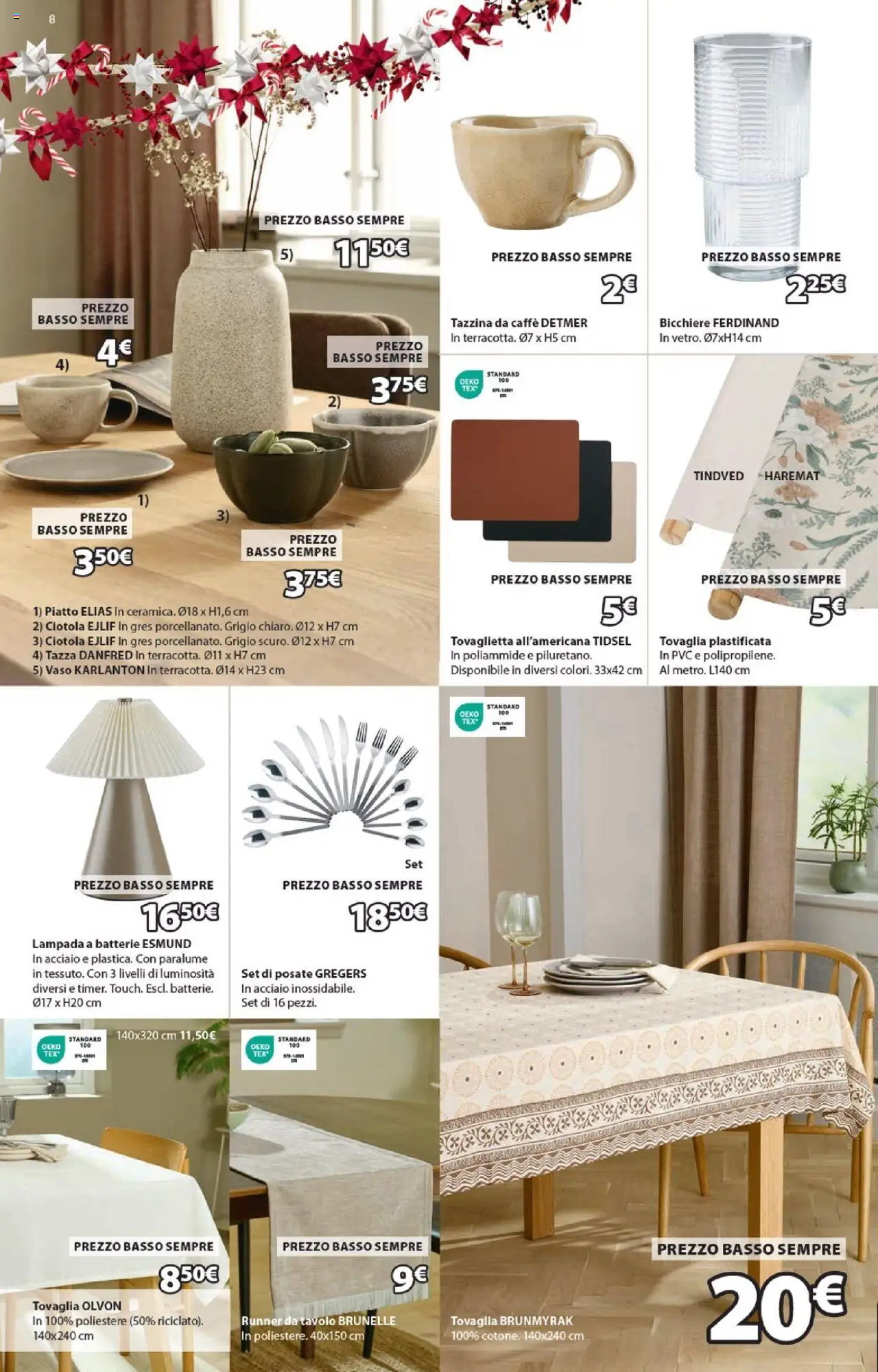 Volantino JYSK del 16.10.2025 | Pagina: 8 | Prodotti: Paralume, Piatto, Ciotola, Vaso