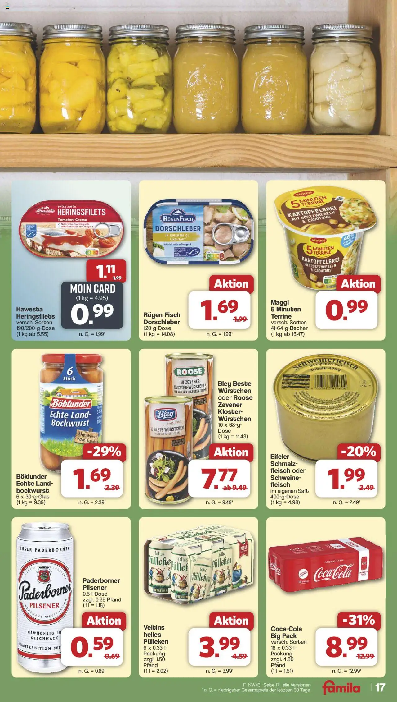 Famila Nordwest Prospekt 	 – gültig ab 20.10.2025 | Seite: 19 | Produkte: Öl, Fisch, Saft, Veltins