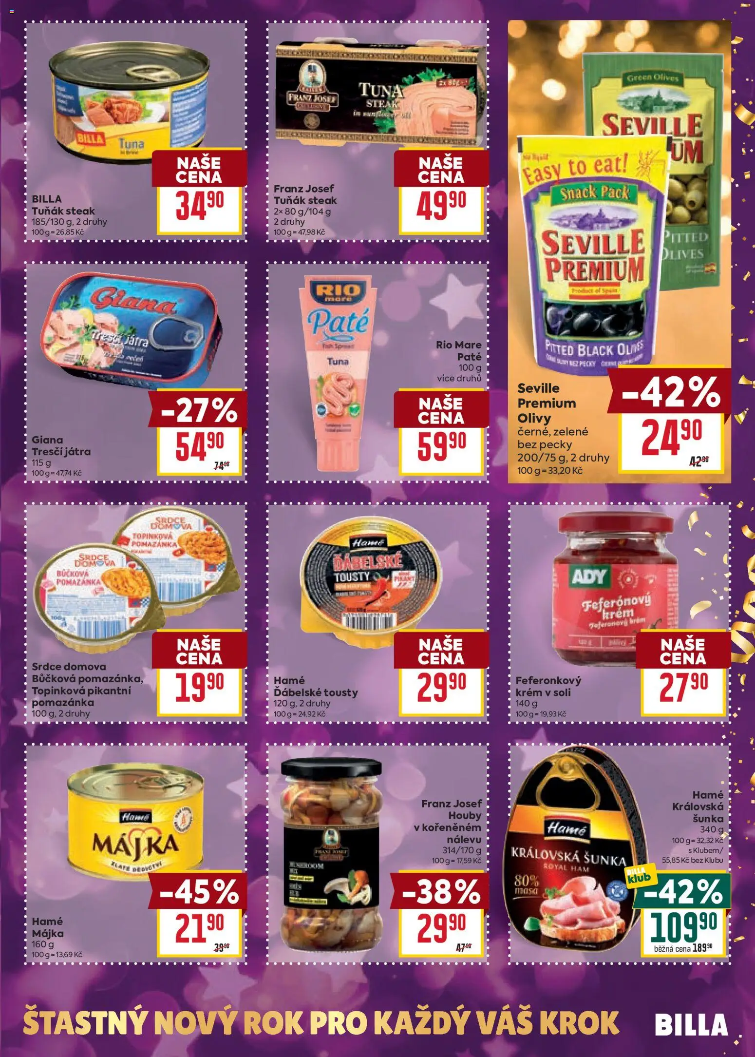 Billa Velký leták od 27.12.2025 | Strana: 15 | Produkty: Tuňák, Šunka, Rio mare, Pomazánka