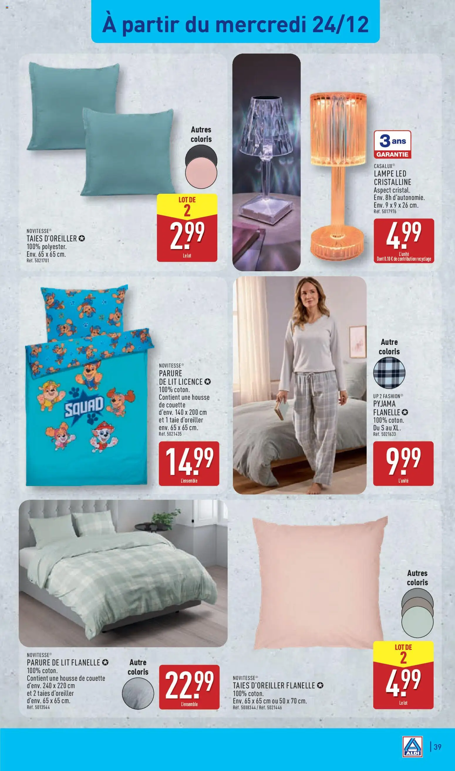 {H1} | Page: 42 | Produits: lampe LED, Lit, Lampe, Pyjama