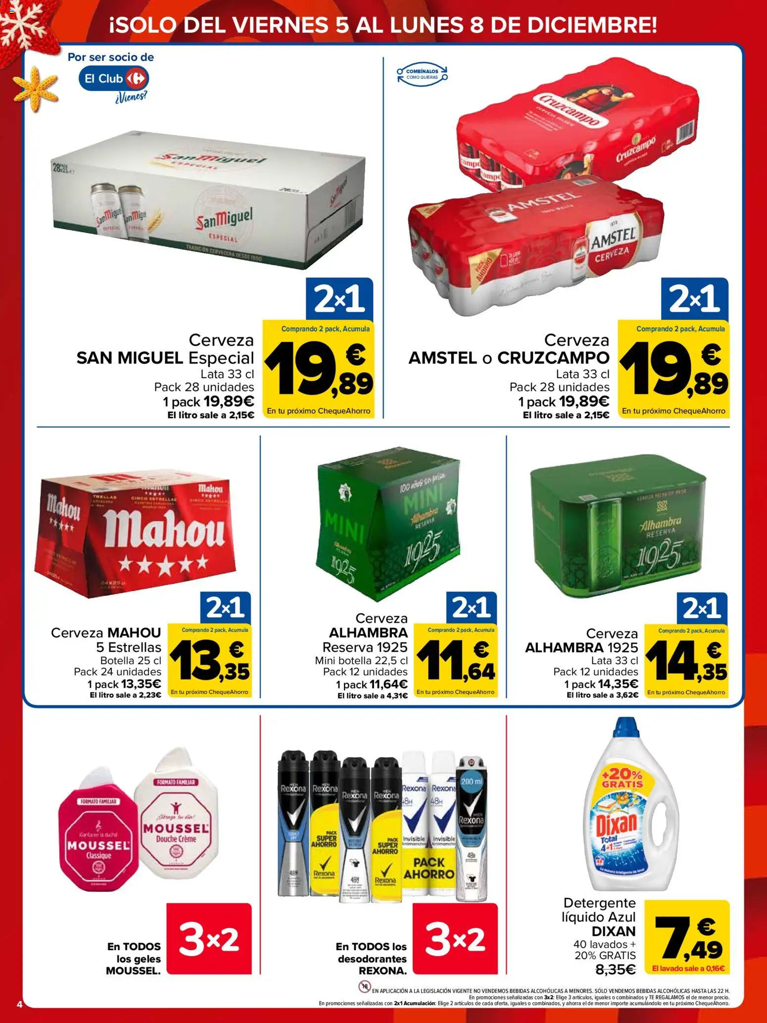 Carrefour folleto │ válido desde el 05.12.2025 | Página: 4 | Productos: Detergente, Cerveza, Té, Detergente líquido