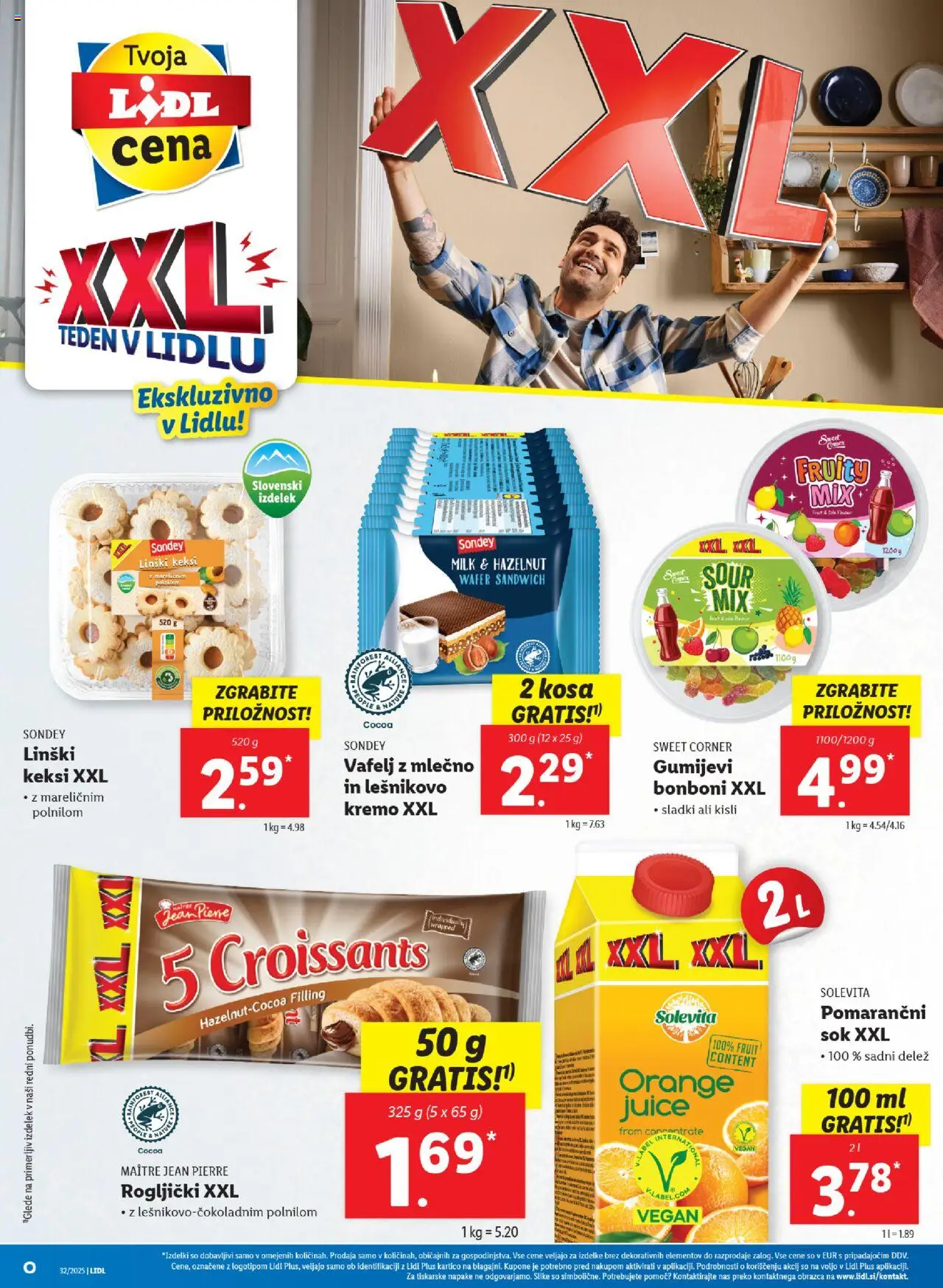 Lidl katalog │ velja od 07.08.2025 | Stran: 50 | Izdelki: Keksi, Bonboni, Rogljički, Sok