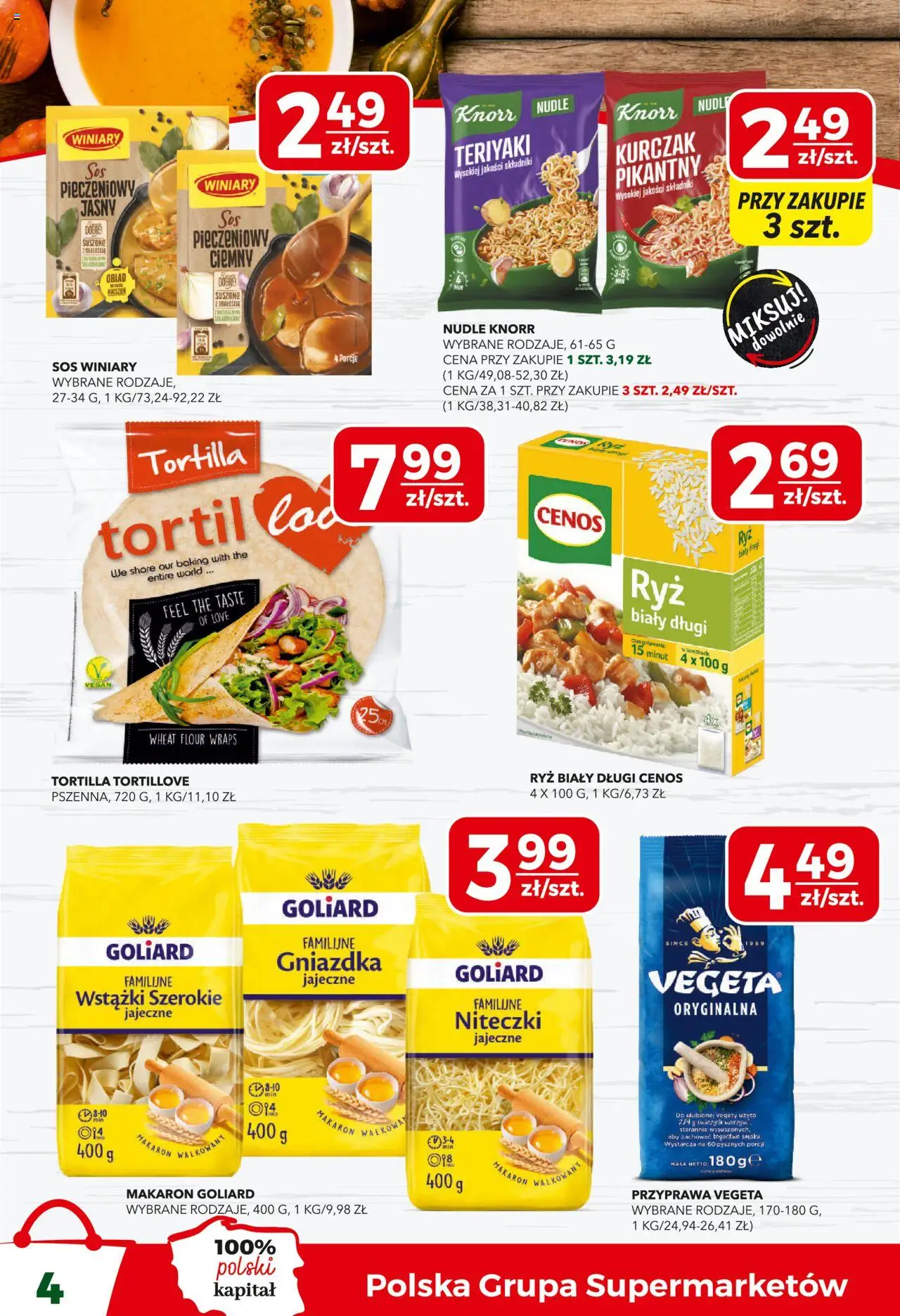 Top Market Gazetka od 09.10.2025 | Strona: 4 | Produkty: Kurczak, Tortilla, Ryż, Makaron