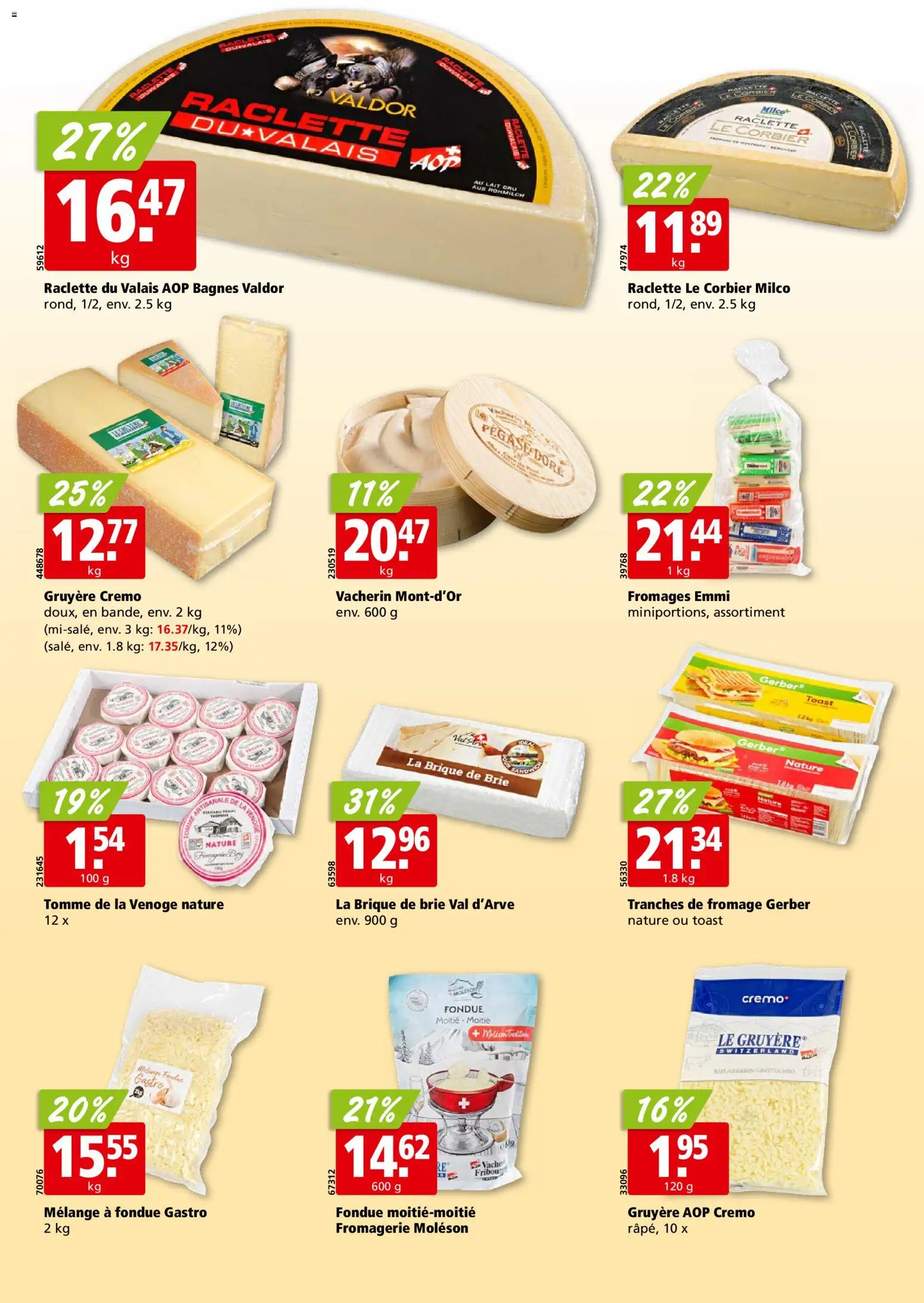 Aligro Aktionen Chavannes, Matran, Genève, Sion – gültig ab 27.10.2025 | Seite: 20 | Produkte: Raclette, Fondue