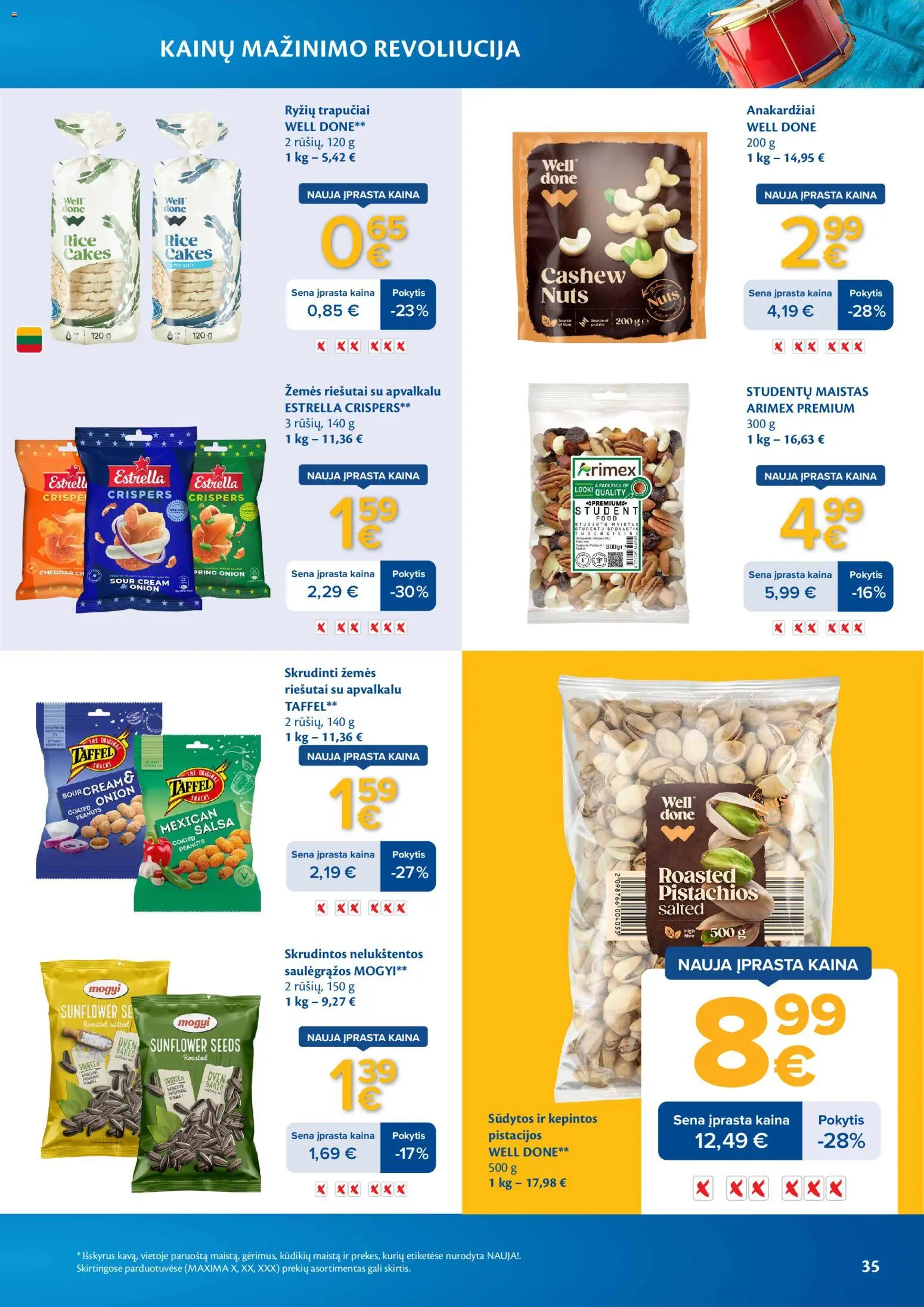 MAXIMA akcijos nuo 03.03.2026 | Puslapis: 35 | Prekių: Riešutai, Saulėgrąžos, Pistacijos