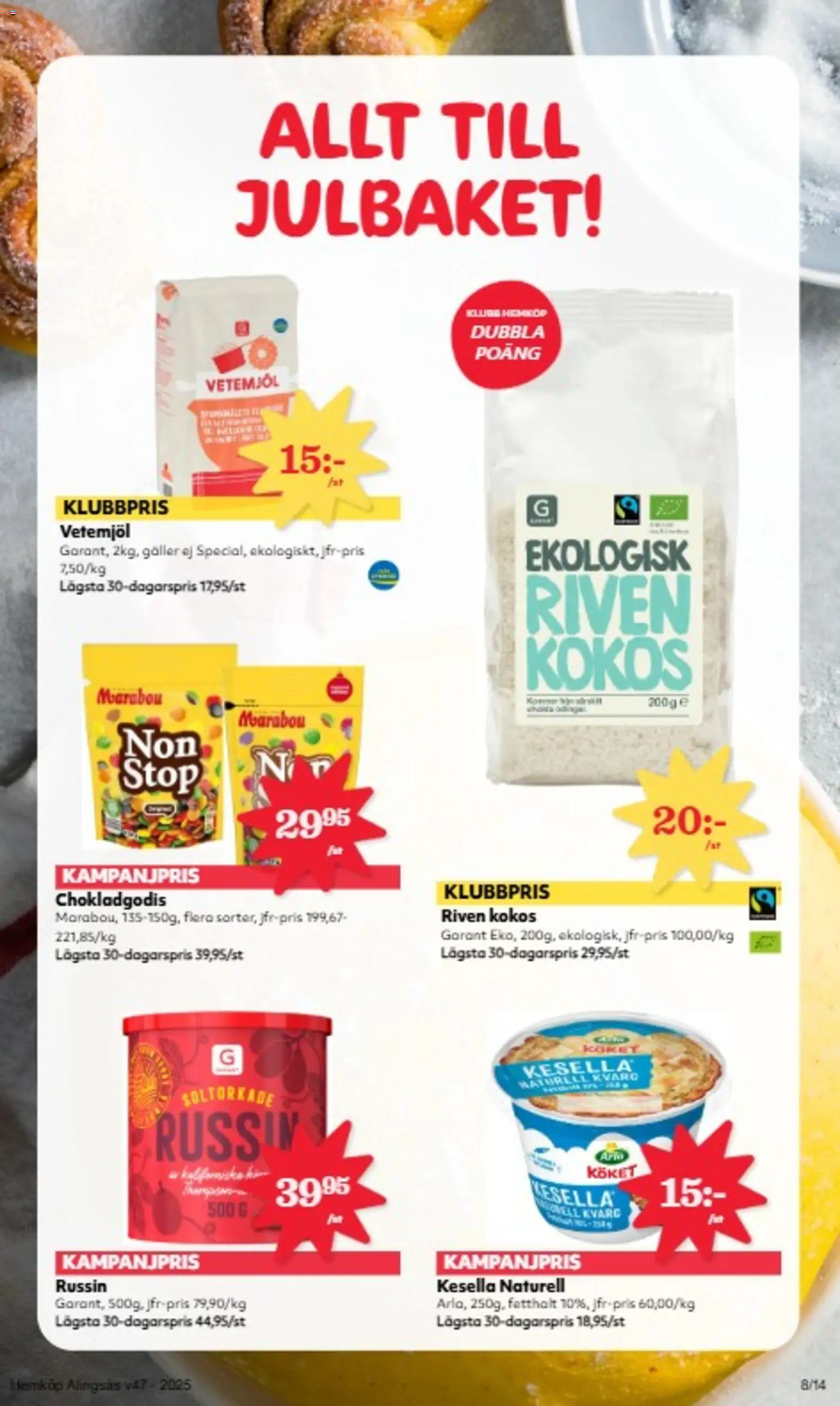 Hemköp reklamblad aktuell från 17.11.2025 | Sida: 8 | Produkter: Galler, Kvarg