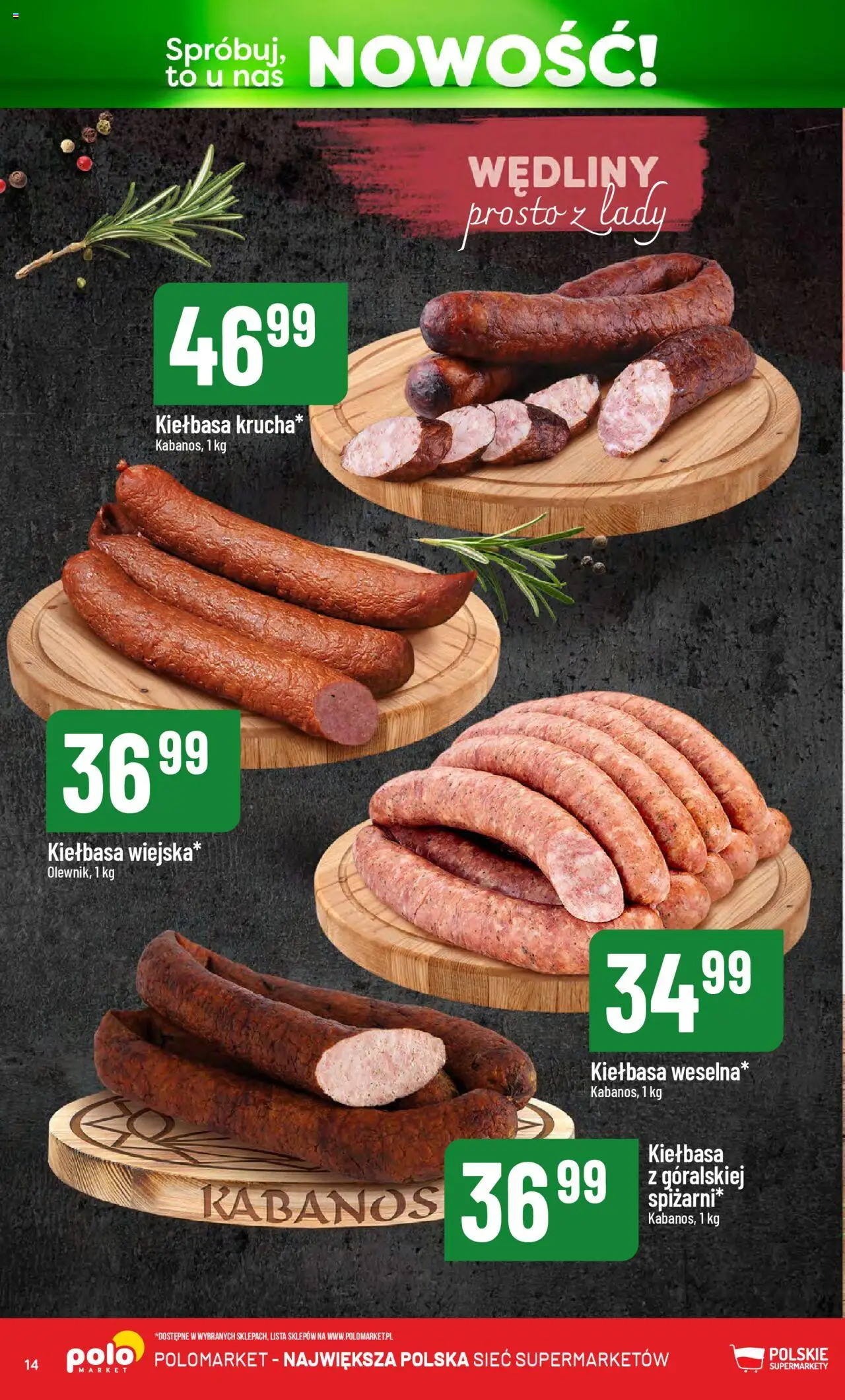 POLOmarket Gazetka - Nowości od 14.10.2025 | Strona: 14 | Produkty: Kiełbasa, Wędliny