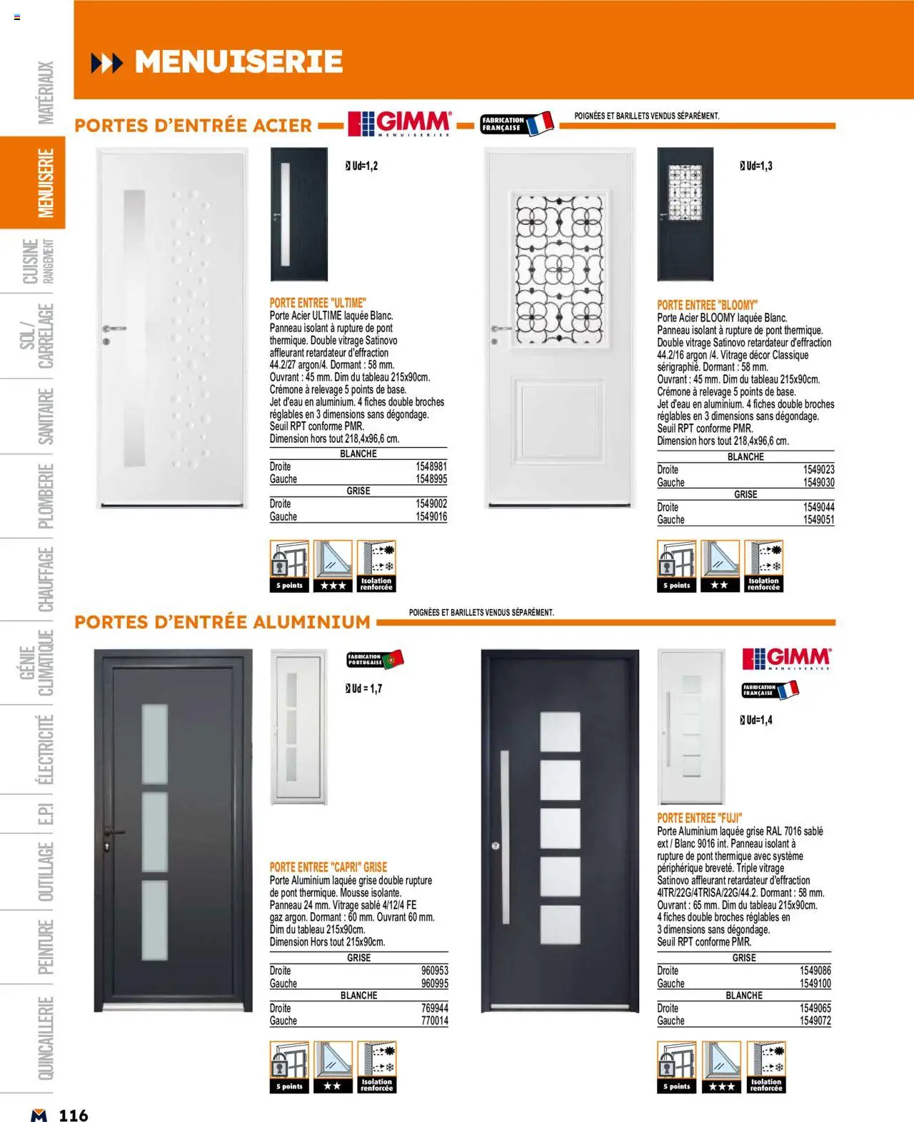  | Page: 116 | Produits: Mousse, Porte, Poignées, Portes