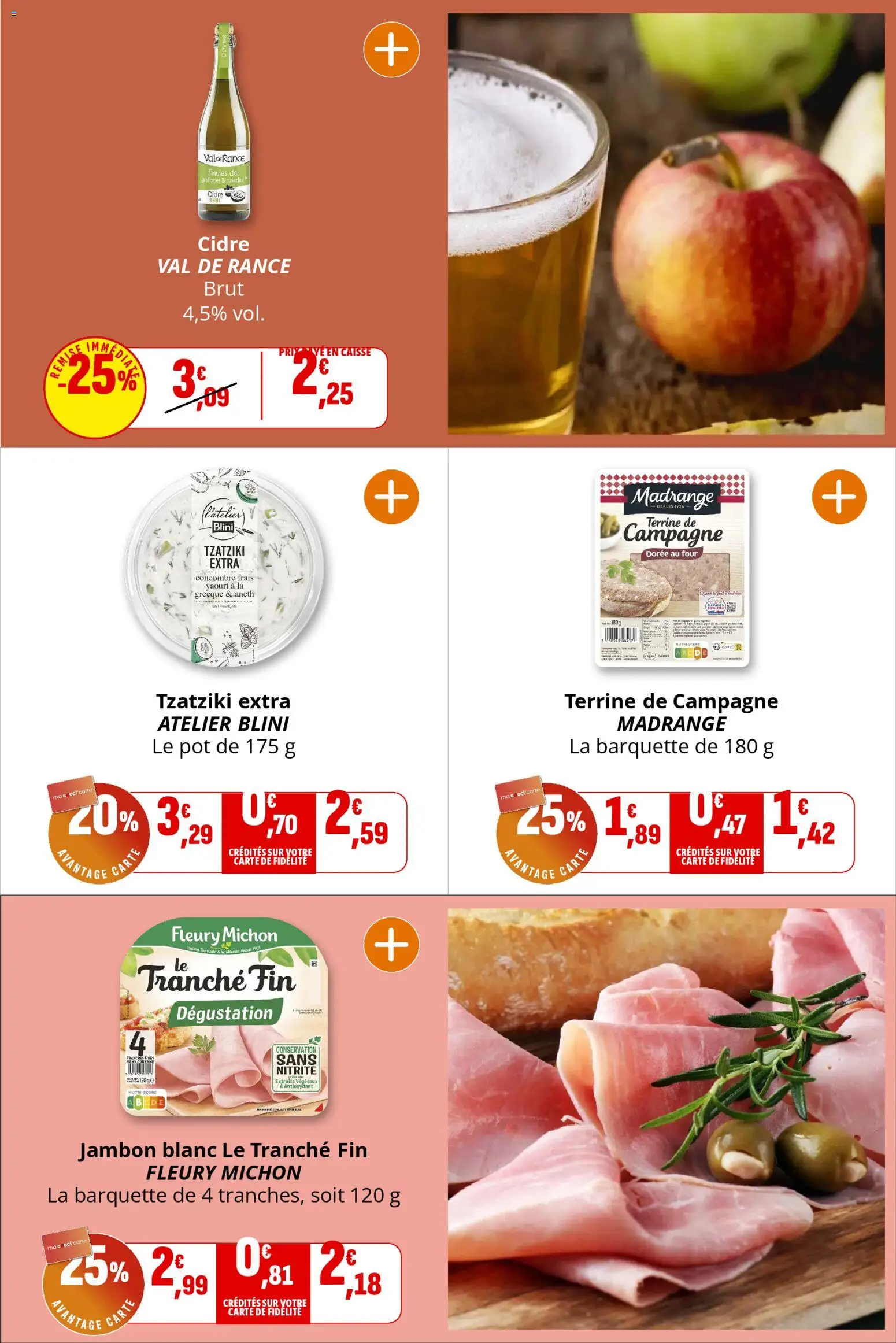 {H1} | Page: 7 | Produits: Concombre, Jambon blanc, Yaourt, Jambon