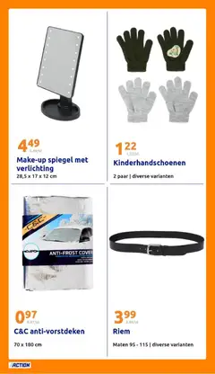 Action folder week 51 - Voorbeeld van een folder van Action, geldig van 17.12.2025 | Pagina: 22 | Producten: Riem, Verlichting, Spiegel