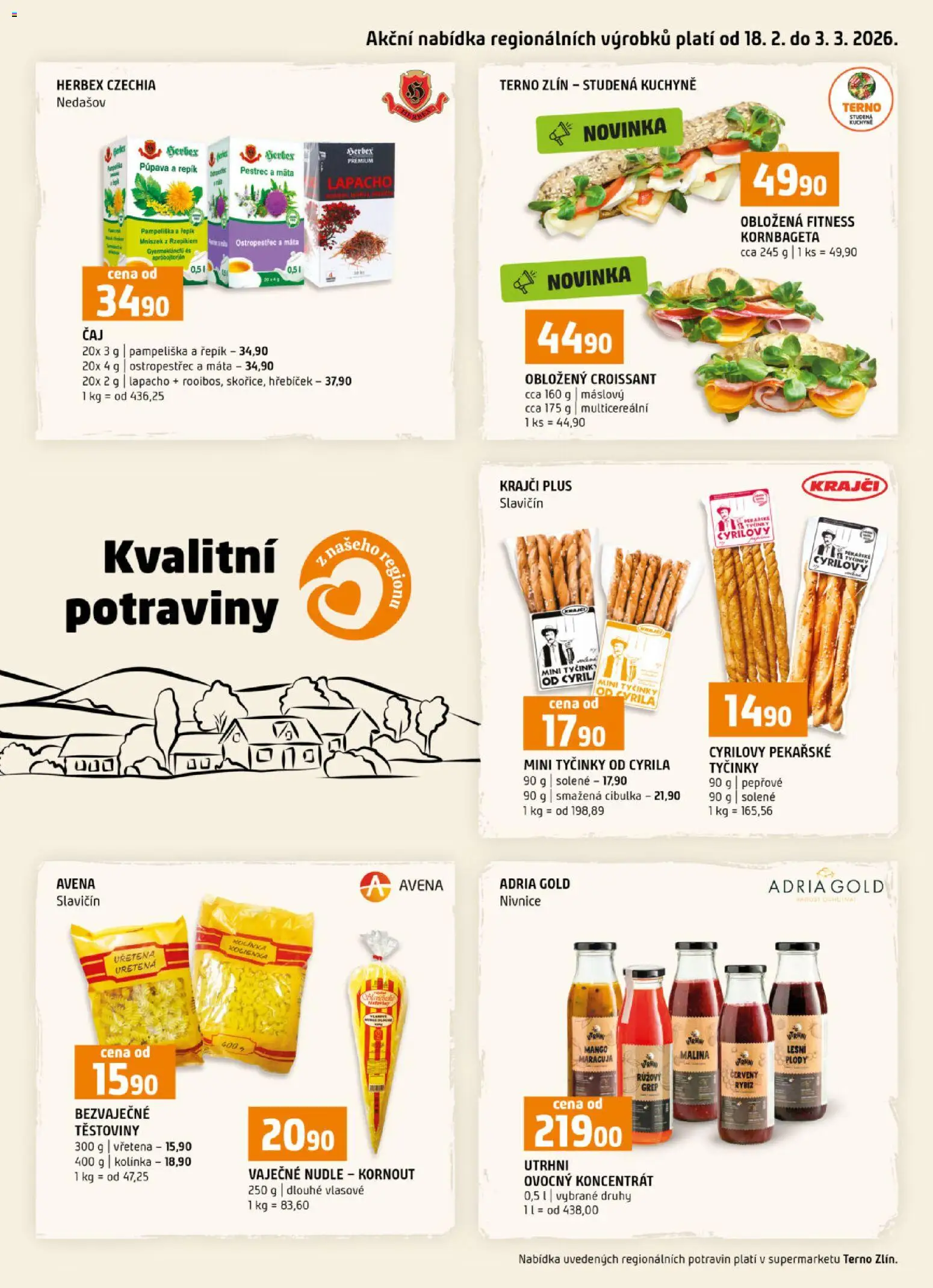 Terno leták - Zlín od 18.02.2026 | Strana: 16 | Produkty: Maracuja, Tyčinky, Kornbageta, Croissant