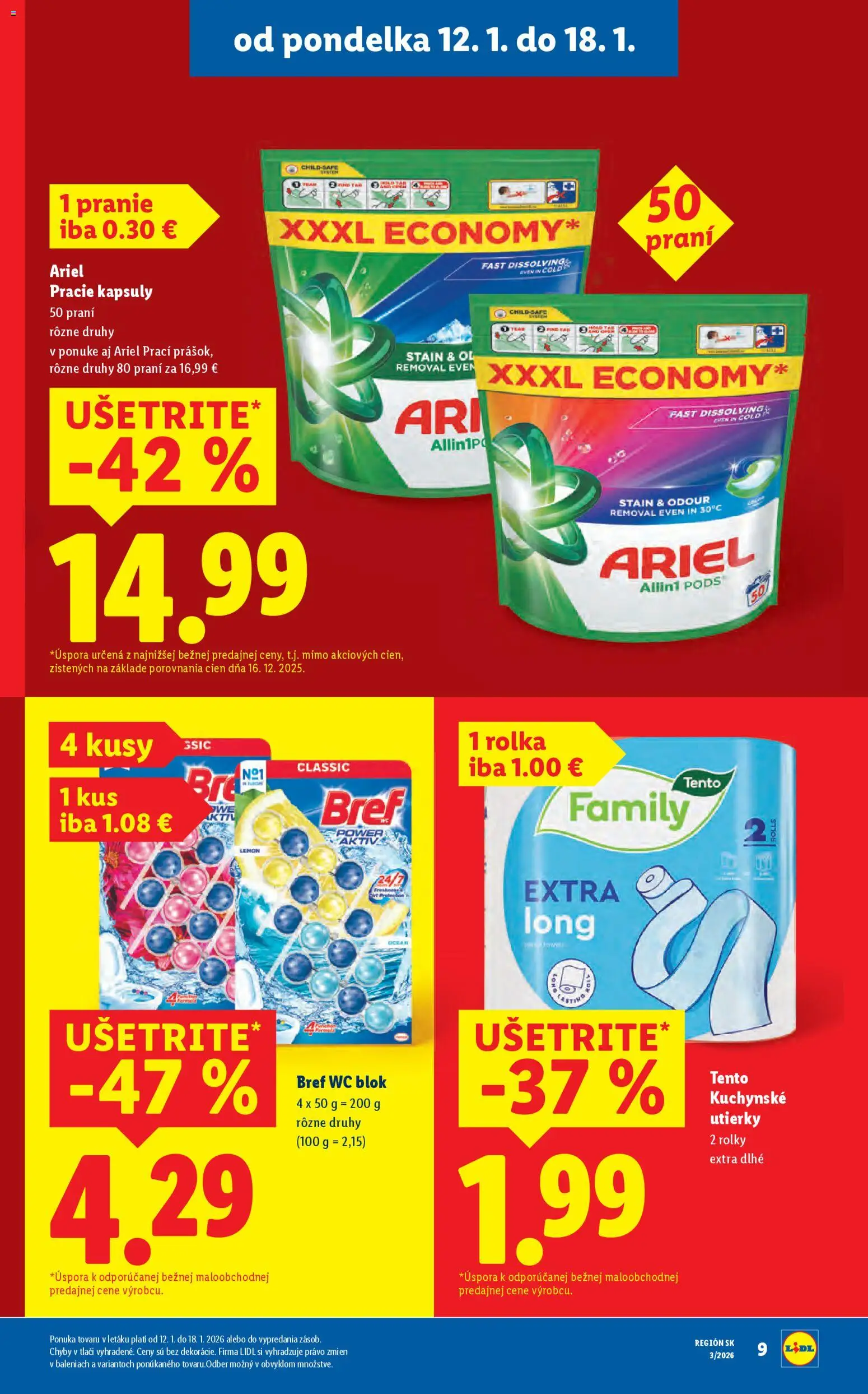 Nové Lidl akcie – leták je platný od 15.01.2026 | Strana: 43 | Produkty: Wc, Wc blok, Ariel