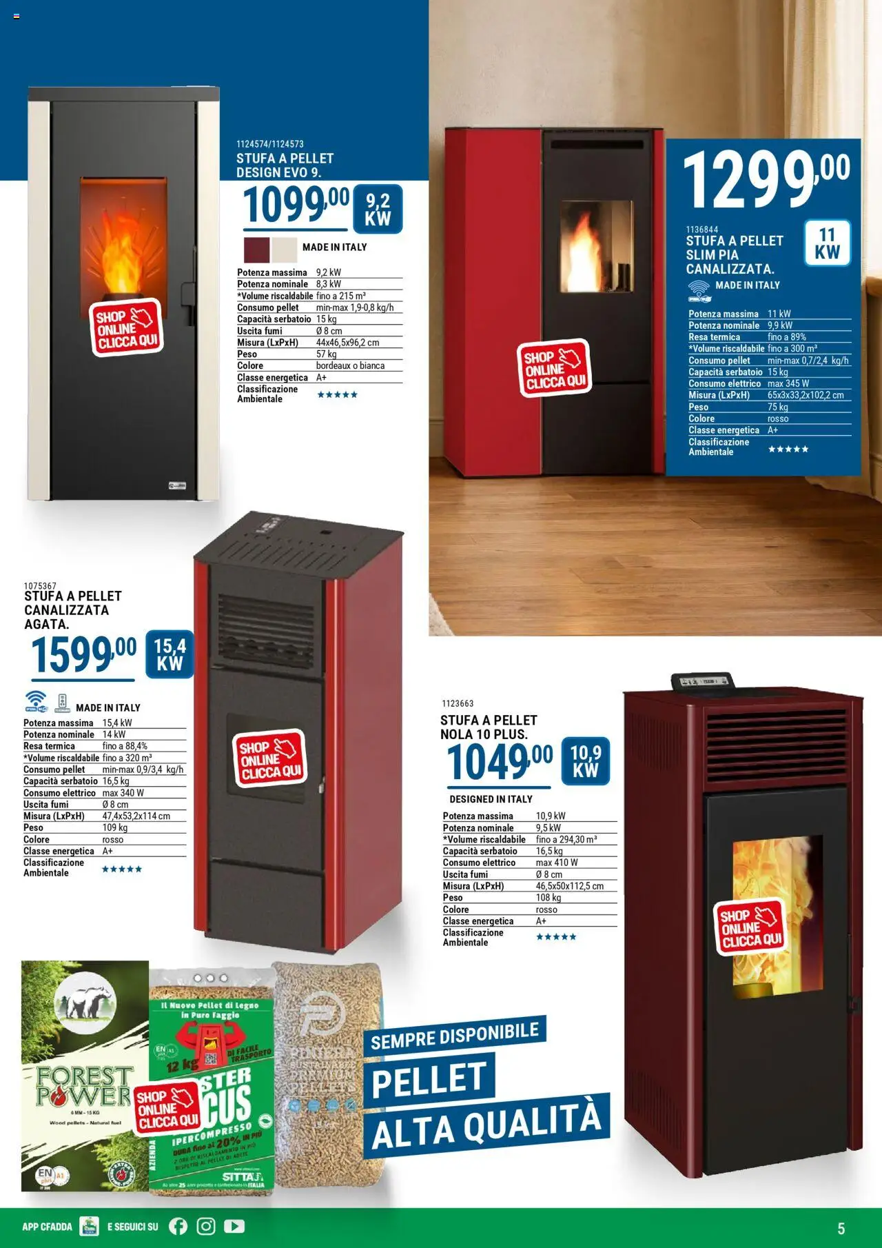 Volantino CFadda del 01.10.2025 | Pagina: 5 | Prodotti: Pellet, Stufa a pellet, Stufa