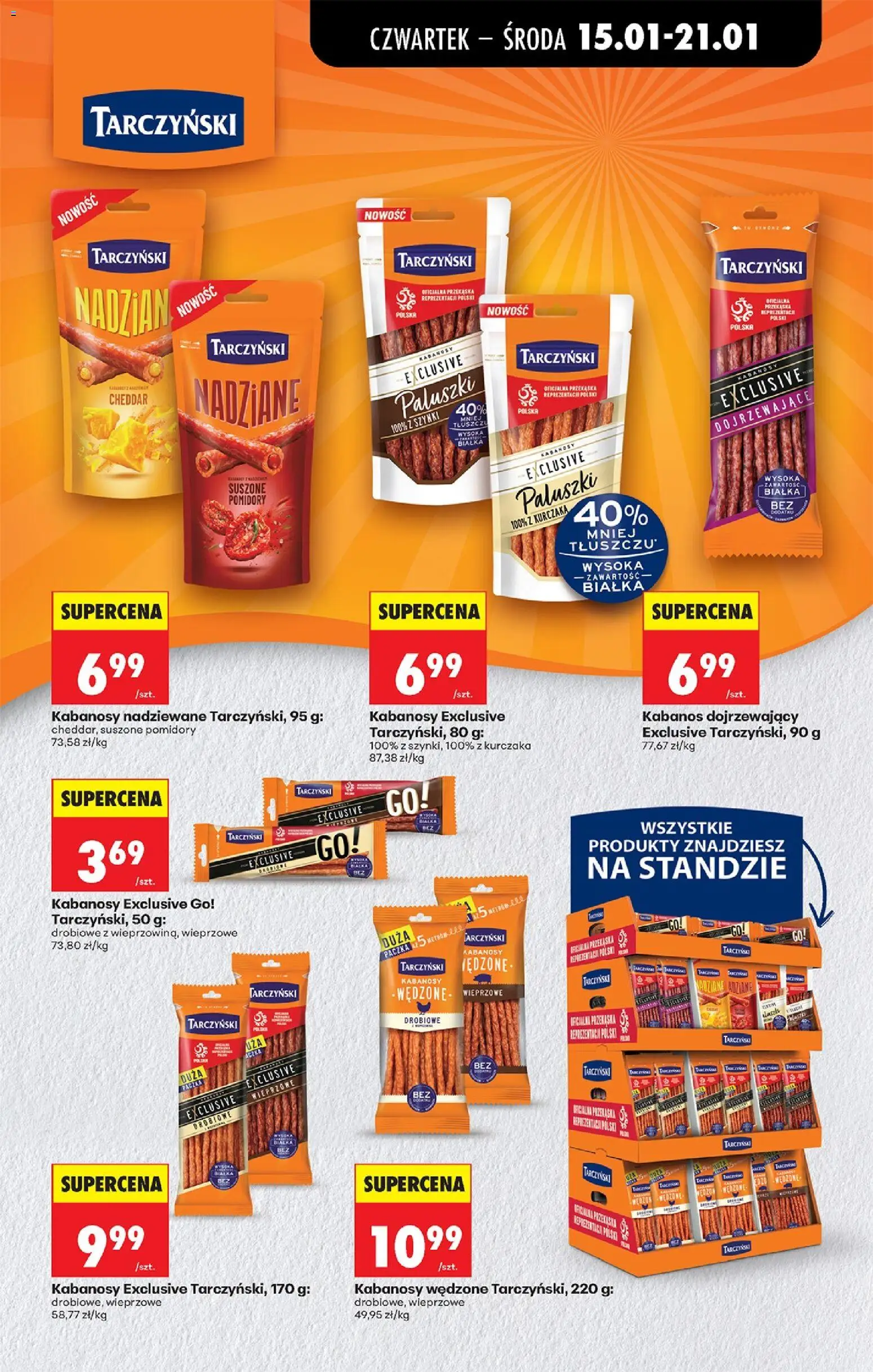 Biedronka gazetka - Oferta w tym tygodniu od 15.01.2026 | Strona: 41 | Produkty: Kabanosy, Suszone pomidory, Paluszki, Cheddar